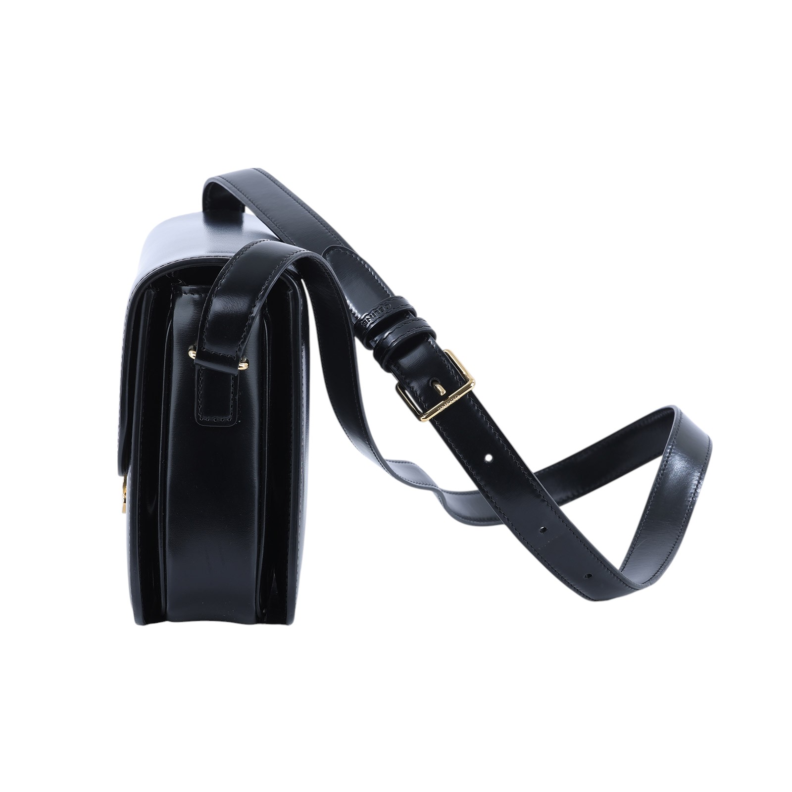 思琳 CELINE 亮面牛皮革 Classique Triomphe 凱旋門 肩背包 187363BF4 黑凱旋TEEN TRIOMPHE 防塵袋