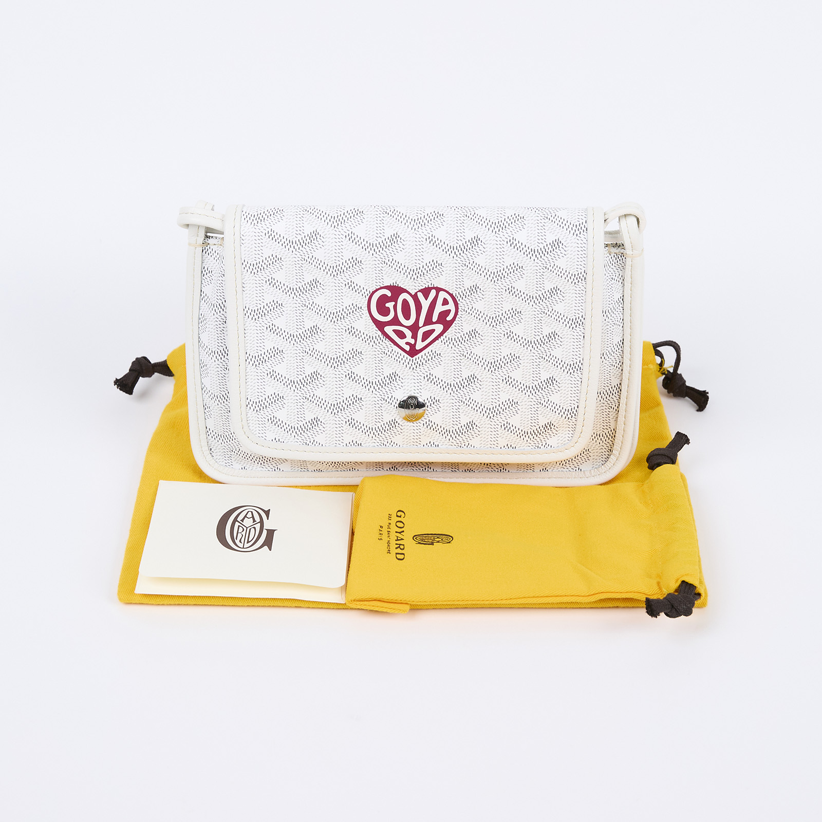 高雅德 GOYARD Plumet Pocket Wallet 肩背 隨身錢包 PLUMETPMLTY 白愛心PLUMET 防塵袋