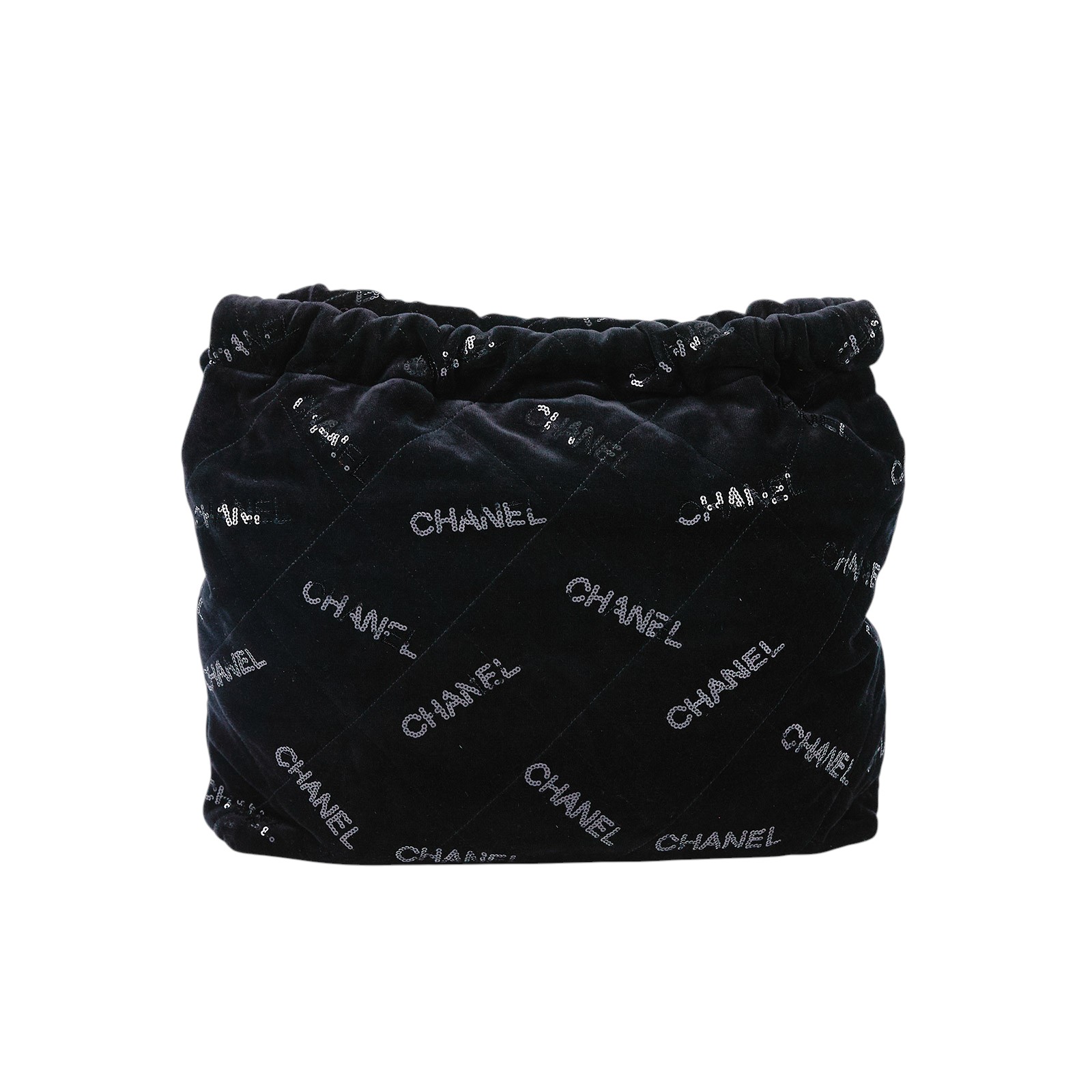 香奈兒 CHANEL 22 中型 束口包 AS3261 晶片款 黑絲絨亮片22包  中號 防塵袋