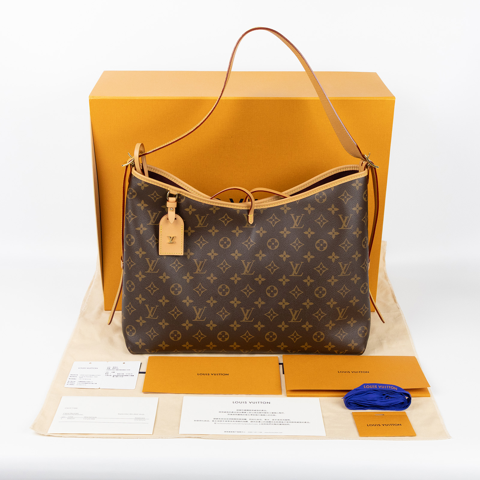 路易威登 LOUIS VUITTON CarryAll MM 原花 肩背包 M46197 晶片款 原花CARRYALL MM 原廠盒子/防塵袋/官網明細/內袋
