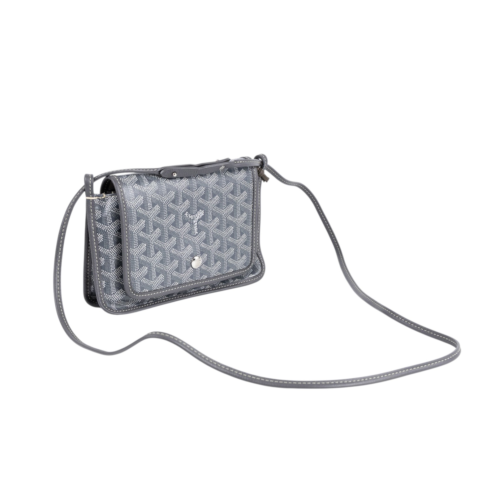 高雅德 GOYARD Plumet Pocket Wallet 肩背 隨身錢包 PLUMETPMLTY 灰色PLUMET 防塵袋/購買證明