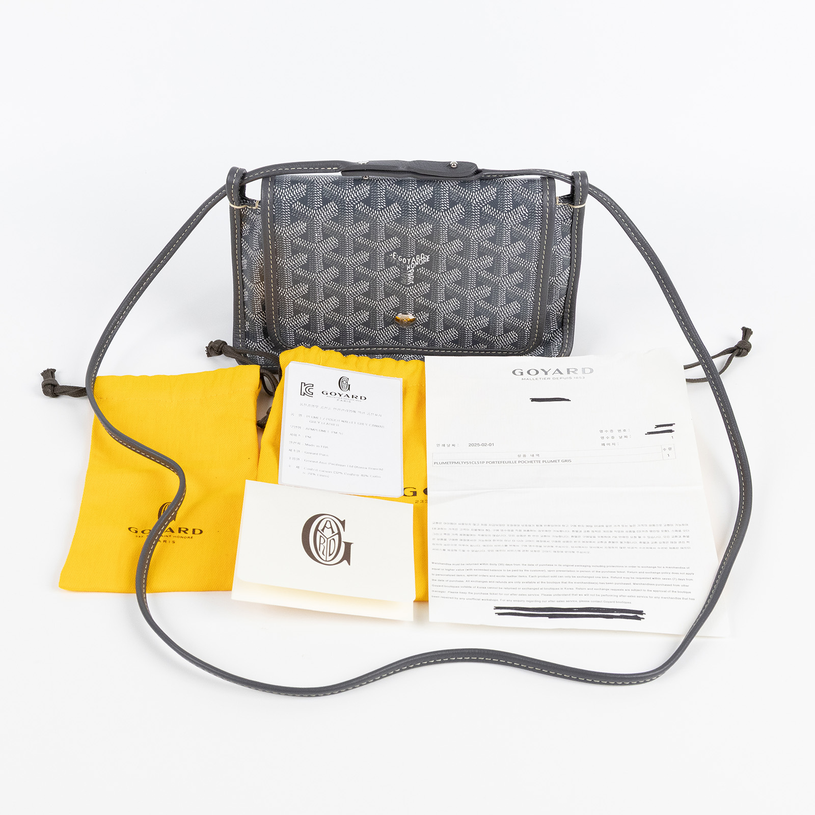 高雅德 GOYARD Plumet Pocket Wallet 肩背 隨身錢包 PLUMETPMLTY 灰色PLUMET 防塵袋/購買證明