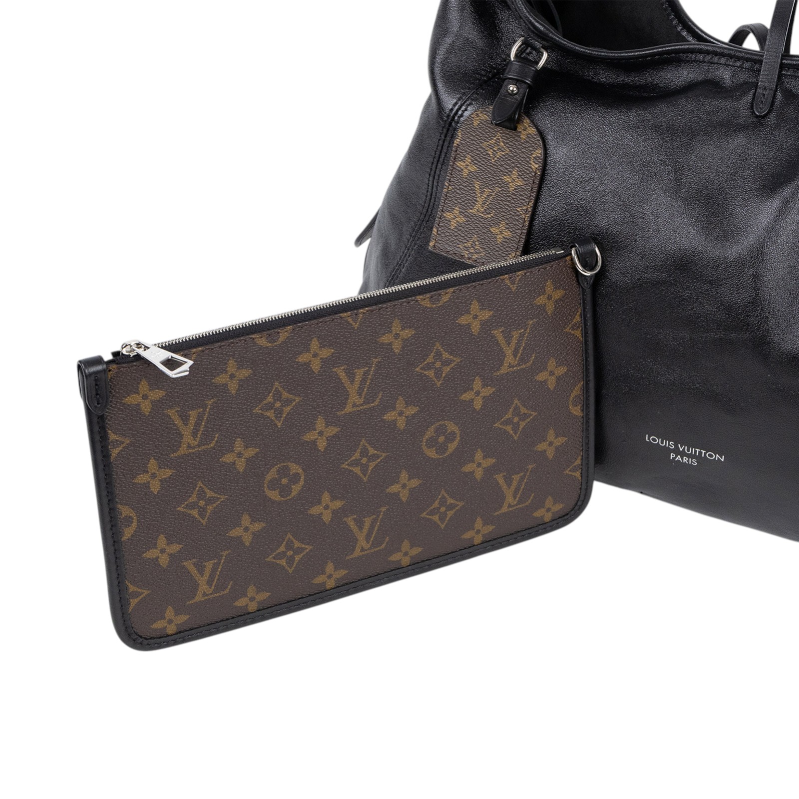 路易威登 LOUIS VUITTON CarryAll Vibe MM 手提 肩背包 黑色 M25143 晶片款  防塵袋/原廠盒子/購買證明