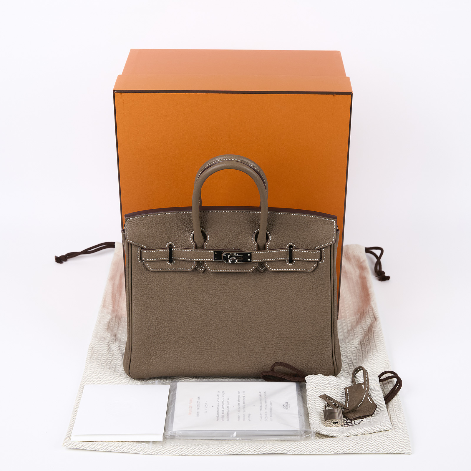 愛馬仕 Hermes Birkin Bag 柏金包 25 BK25 U刻 大象灰BIRKIN25 原廠盒子/防塵袋/雨衣