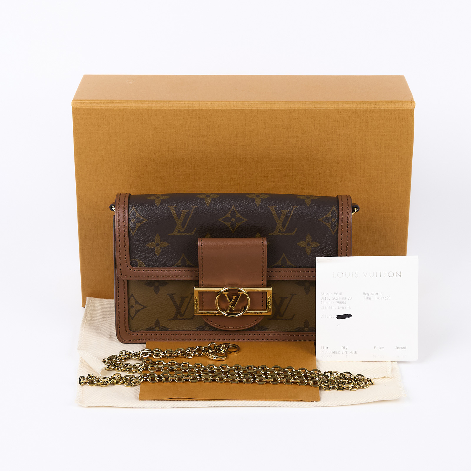 路易威登 LOUIS VUITTON Dauphine 鏈帶錢包 M68746 晶片款 原花DAUPHINE WOC 原廠盒子/防塵袋/購買證明