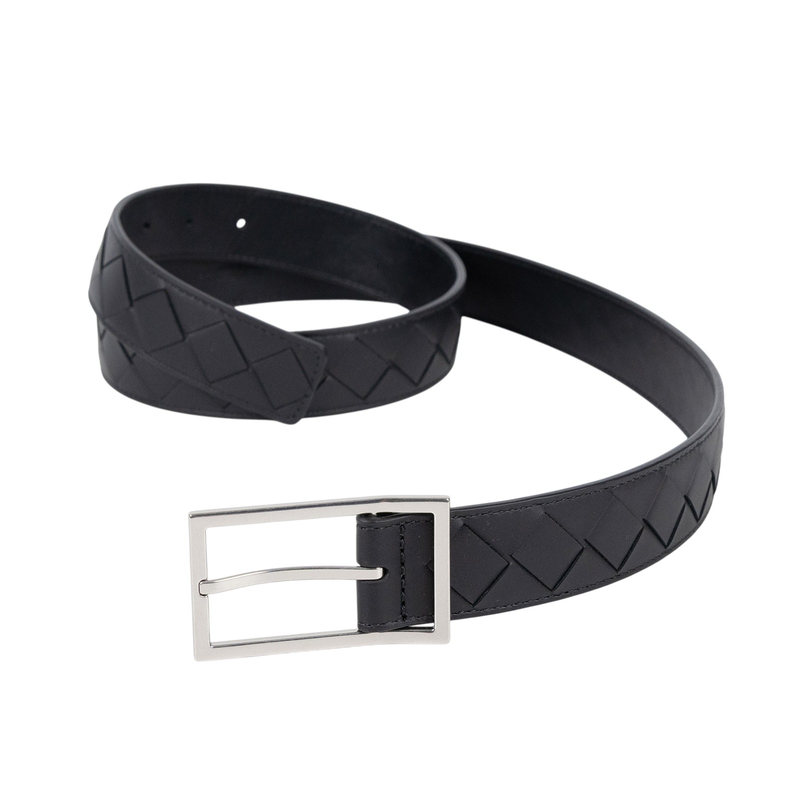 寶緹嘉 BOTTEGA VENETA Intrecciato 男士腰帶 620223VCPQ_90 黑編織皮帶 #90 防塵袋