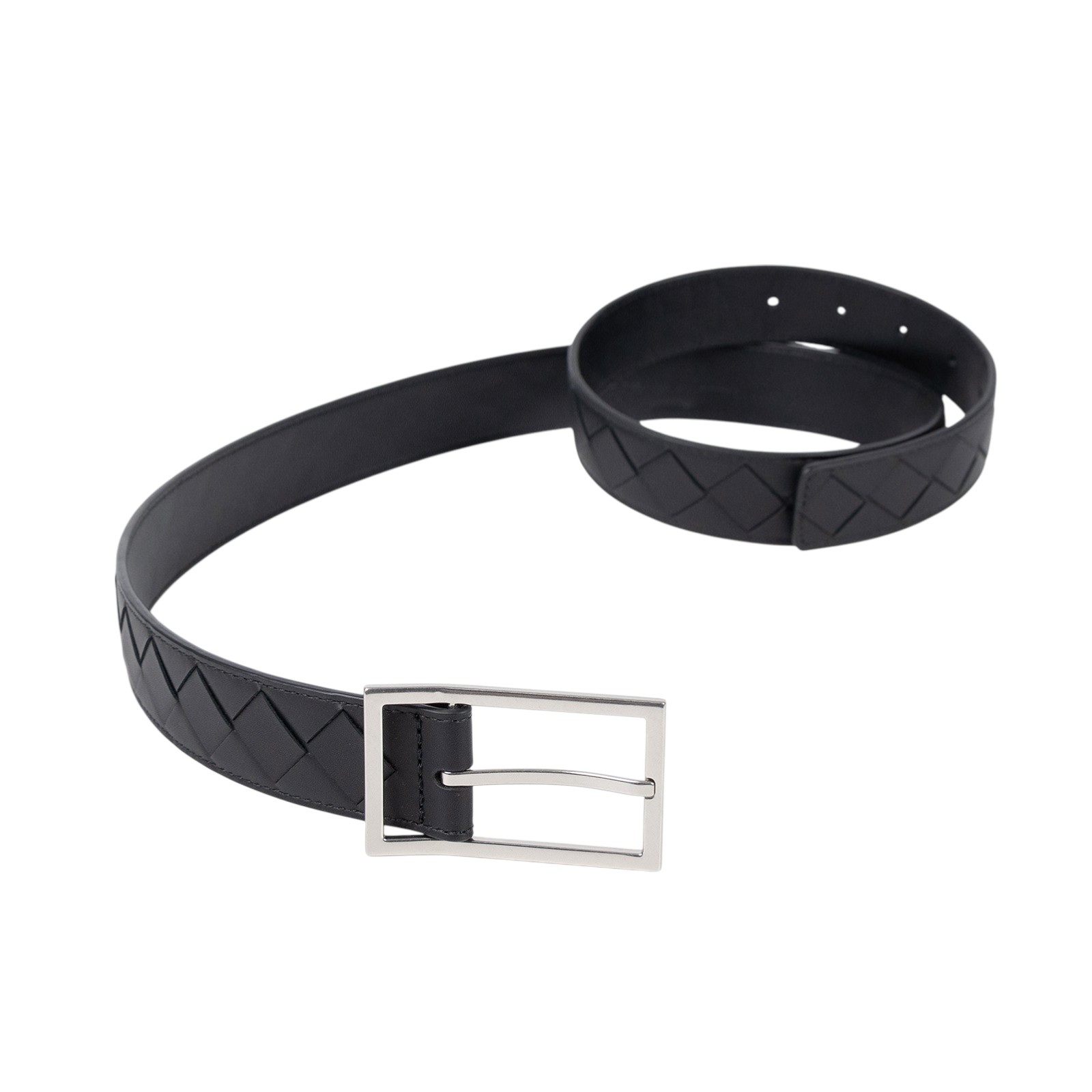 寶緹嘉 BOTTEGA VENETA Intrecciato 男士腰帶 620223VCPQ_90 黑編織皮帶 #90 防塵袋