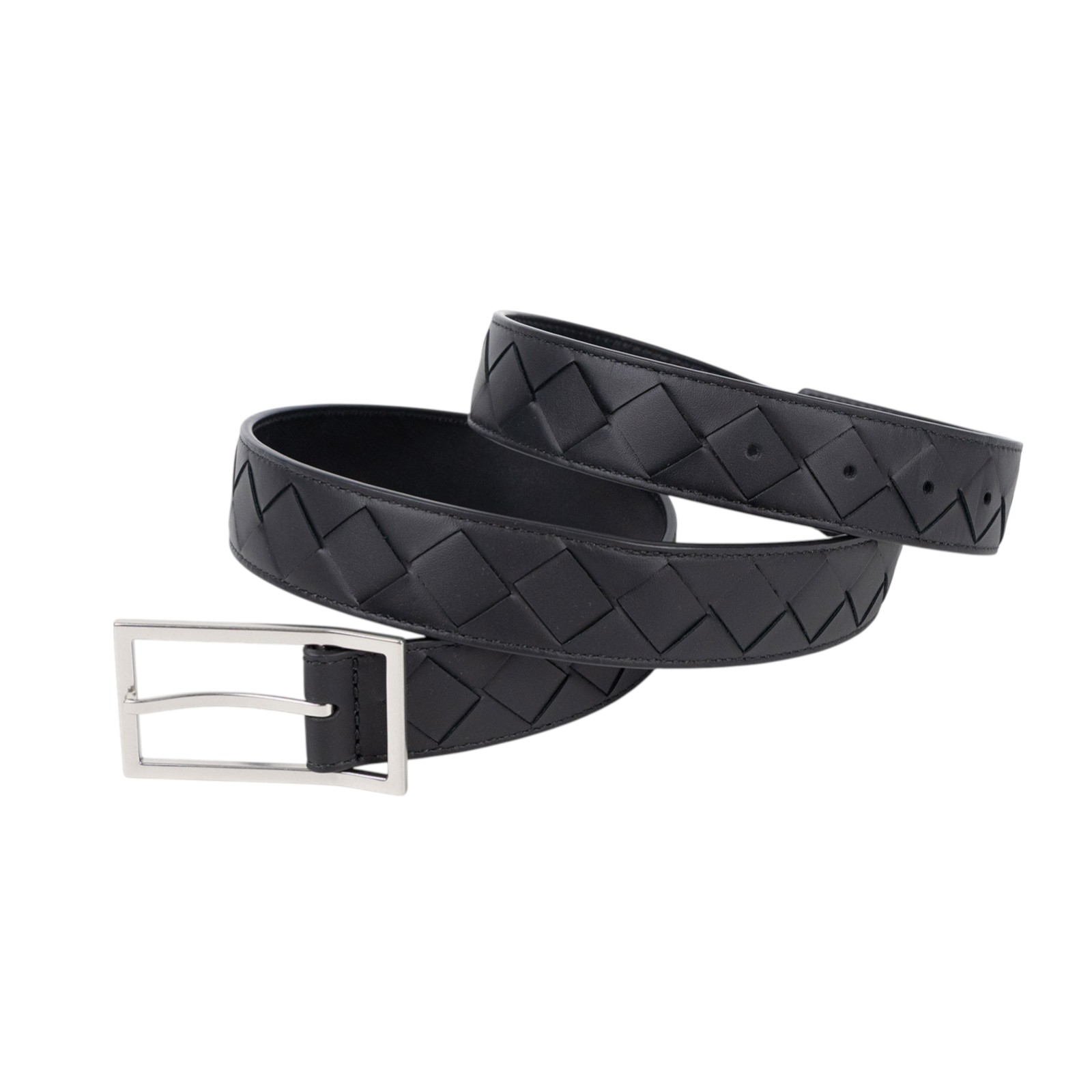 寶緹嘉 BOTTEGA VENETA Intrecciato 男士腰帶 620223VCPQ_90 黑編織皮帶 #90 防塵袋