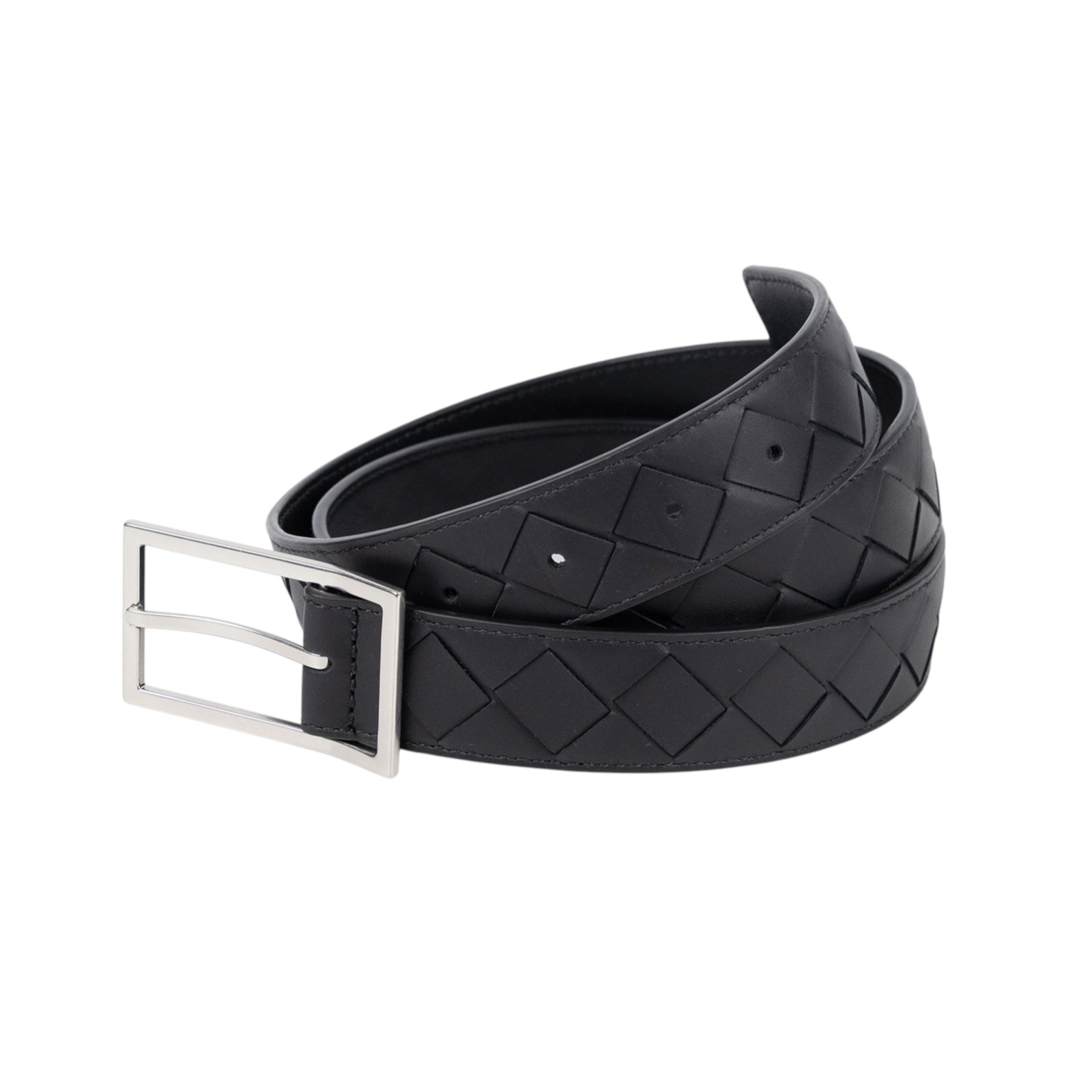 寶緹嘉 BOTTEGA VENETA Intrecciato 男士腰帶 620223VCPQ_90 黑編織皮帶 #90 防塵袋