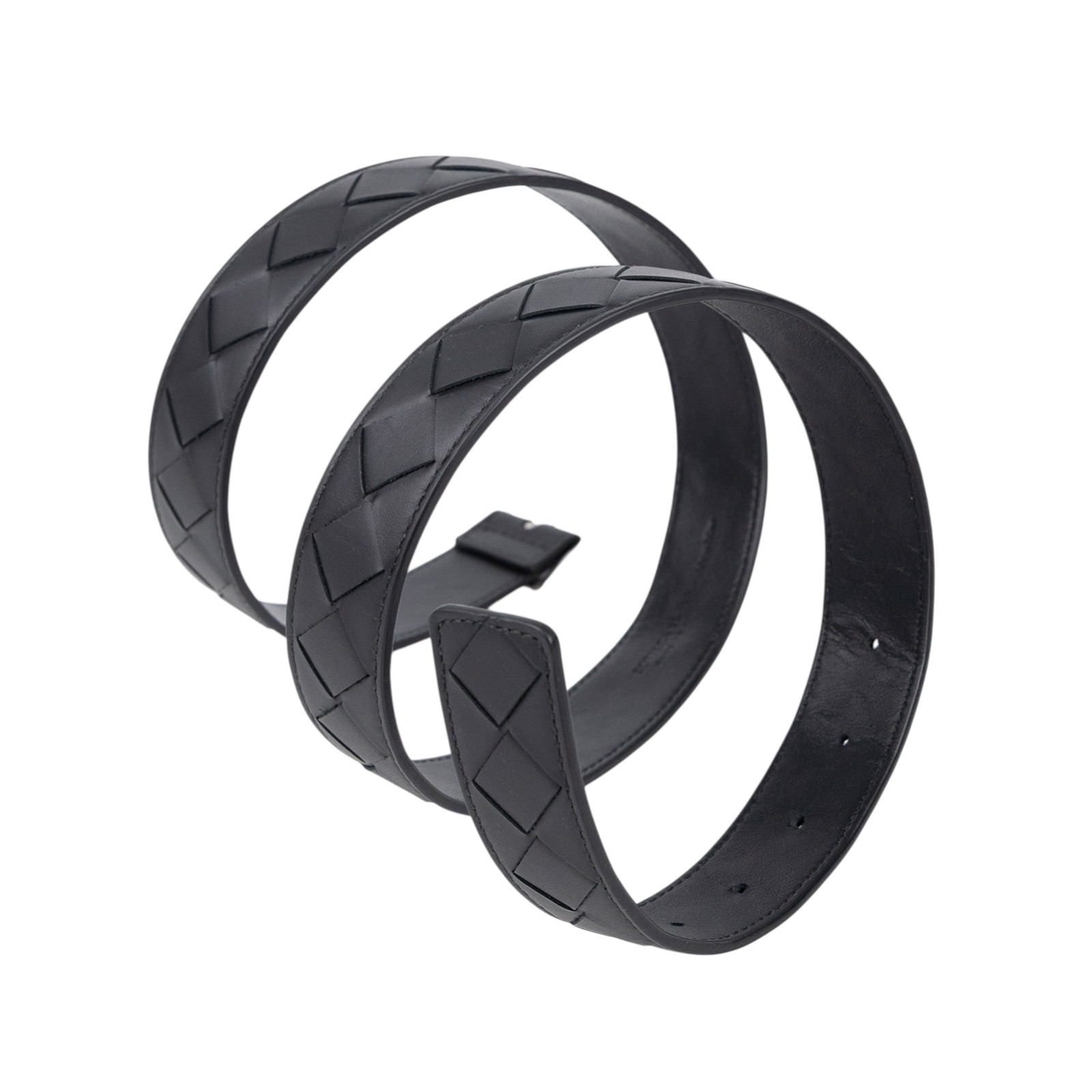 寶緹嘉 BOTTEGA VENETA Intrecciato 男士腰帶 620223VCPQ_90 黑編織皮帶 #90 防塵袋