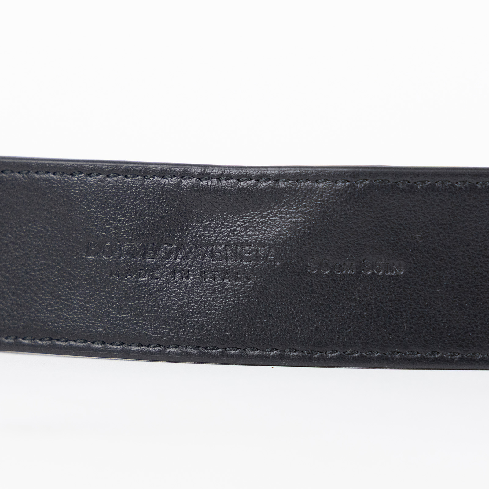 寶緹嘉 BOTTEGA VENETA Intrecciato 男士腰帶 620223VCPQ_90 黑編織皮帶 #90 防塵袋