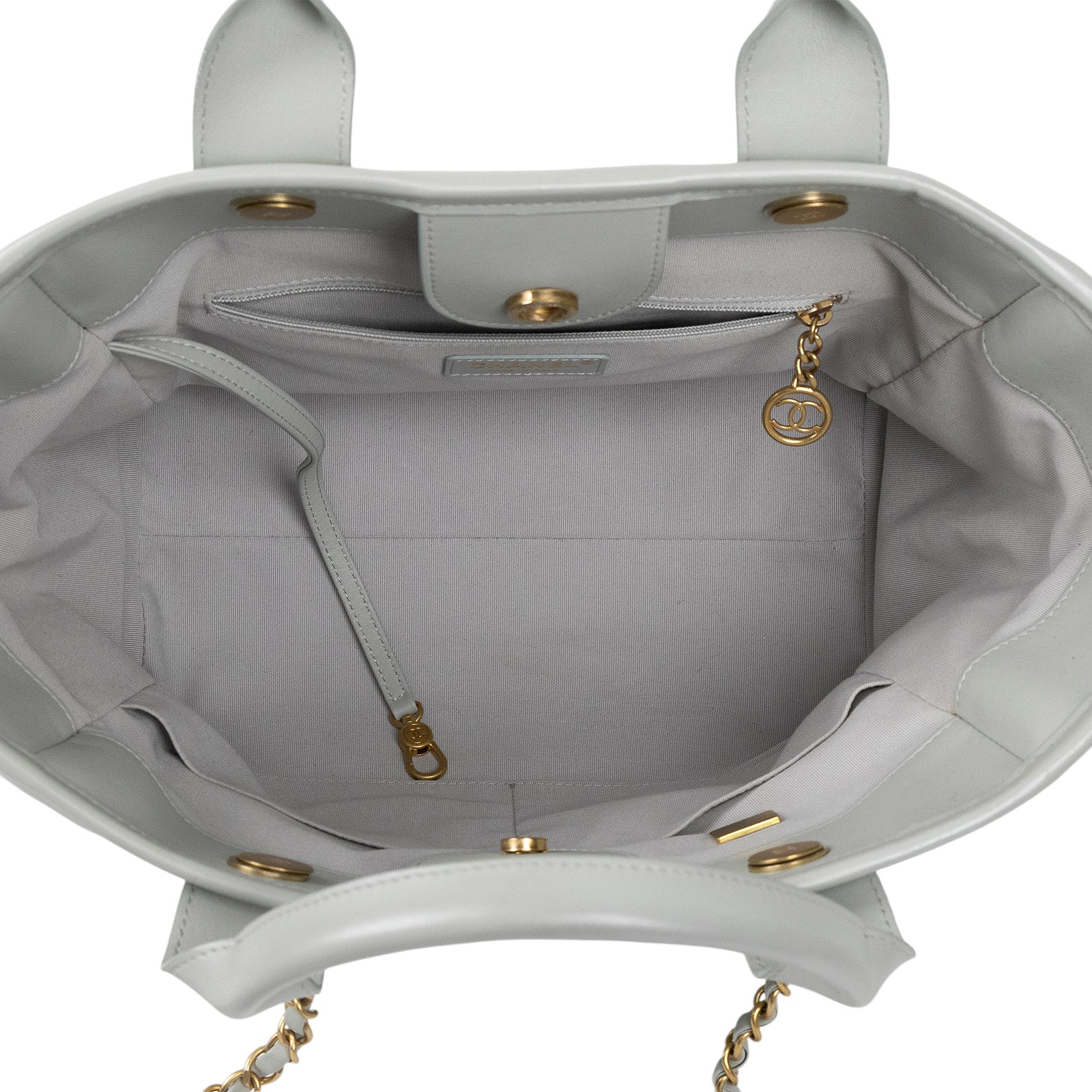 香奈兒 CHANEL 沙灘包 托特包 AS3351 晶片款 灰全皮沙灘包 防塵袋