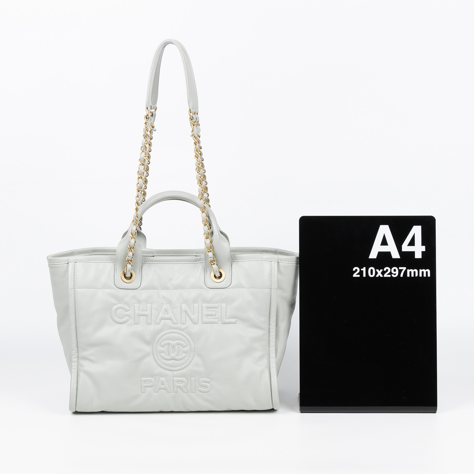 香奈兒 CHANEL 沙灘包 托特包 AS3351 晶片款 灰全皮沙灘包 防塵袋