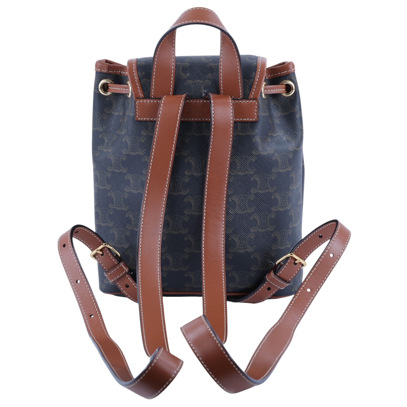 思琳 CELINE Triomphe帆布 小牛皮 迷你 Folco 後背包 197662CAS 原花TRIOMPHE FOLCO後背包 防塵袋