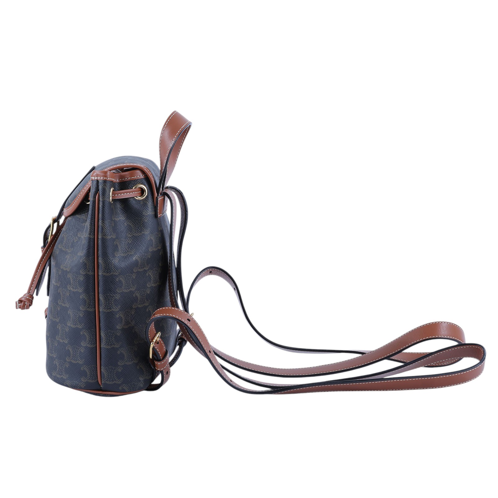 思琳 CELINE Triomphe帆布 小牛皮 迷你 Folco 後背包 197662CAS 原花TRIOMPHE FOLCO後背包 防塵袋