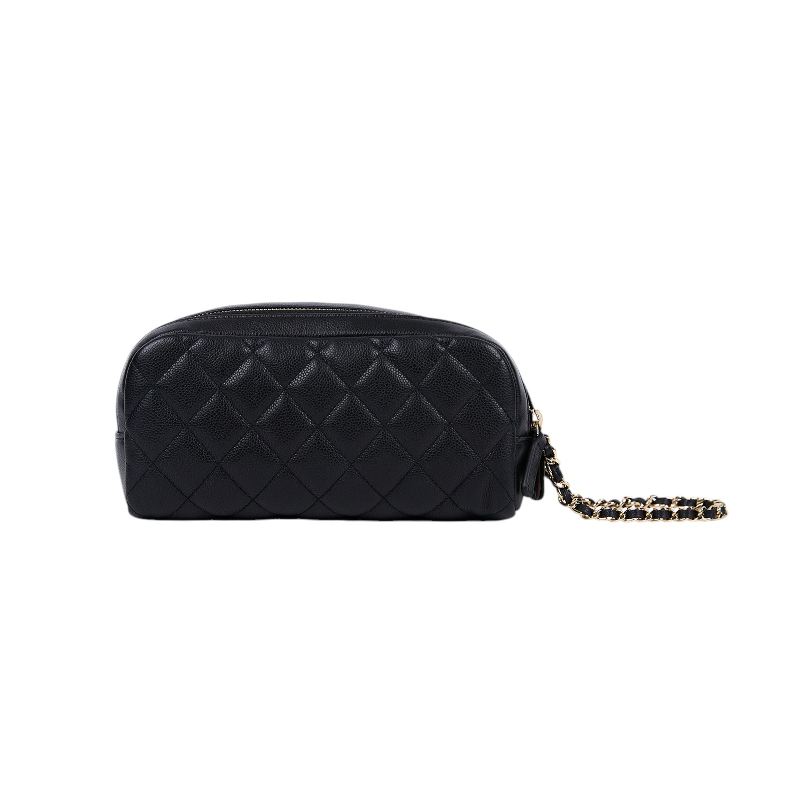 香奈兒 CHANEL 拉鍊 化妝包 AP3702 B10583 晶片款 黑荔枝貝殼化妝包 防塵袋