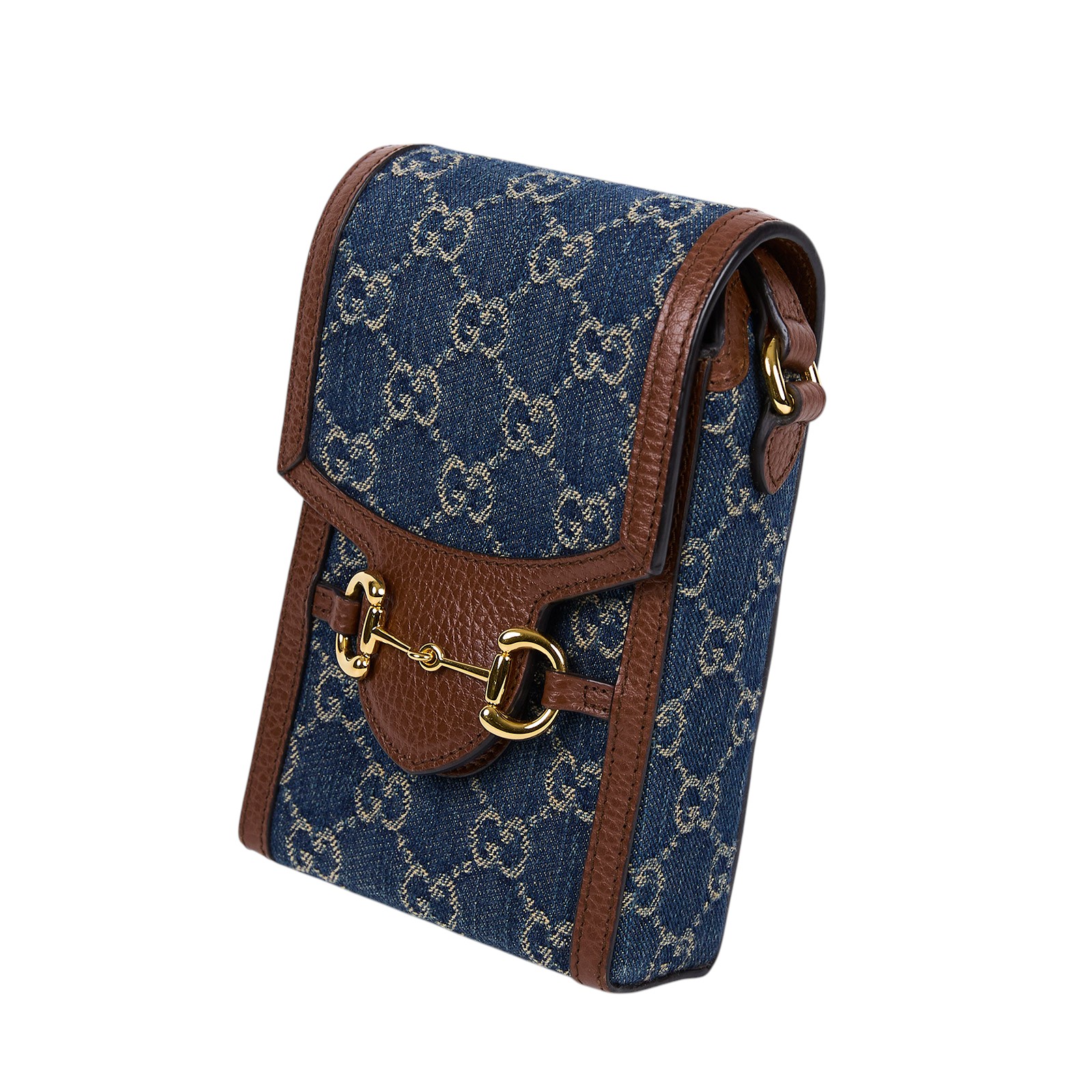 古馳 GUCCI 馬銜扣 1955 迷你袋 625615 藍GG手機包 防塵袋/原廠盒子