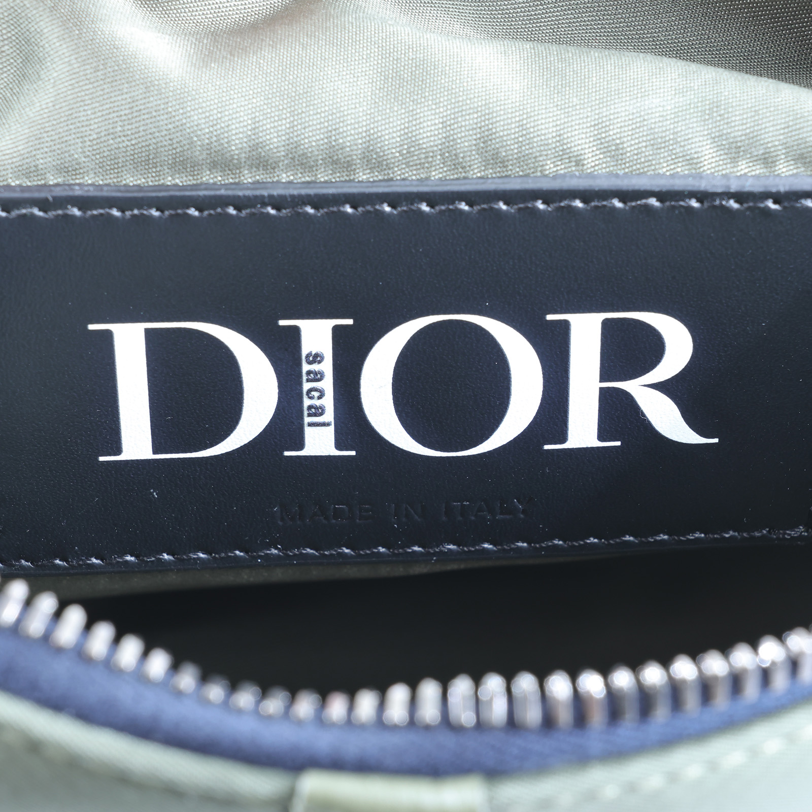 迪奧 CHRISTIAN DIOR Saddle 馬鞍包 Sacai聯名 1ADP0246USC 綠尼龍拚藍馬鞍包 防塵袋/保證卡