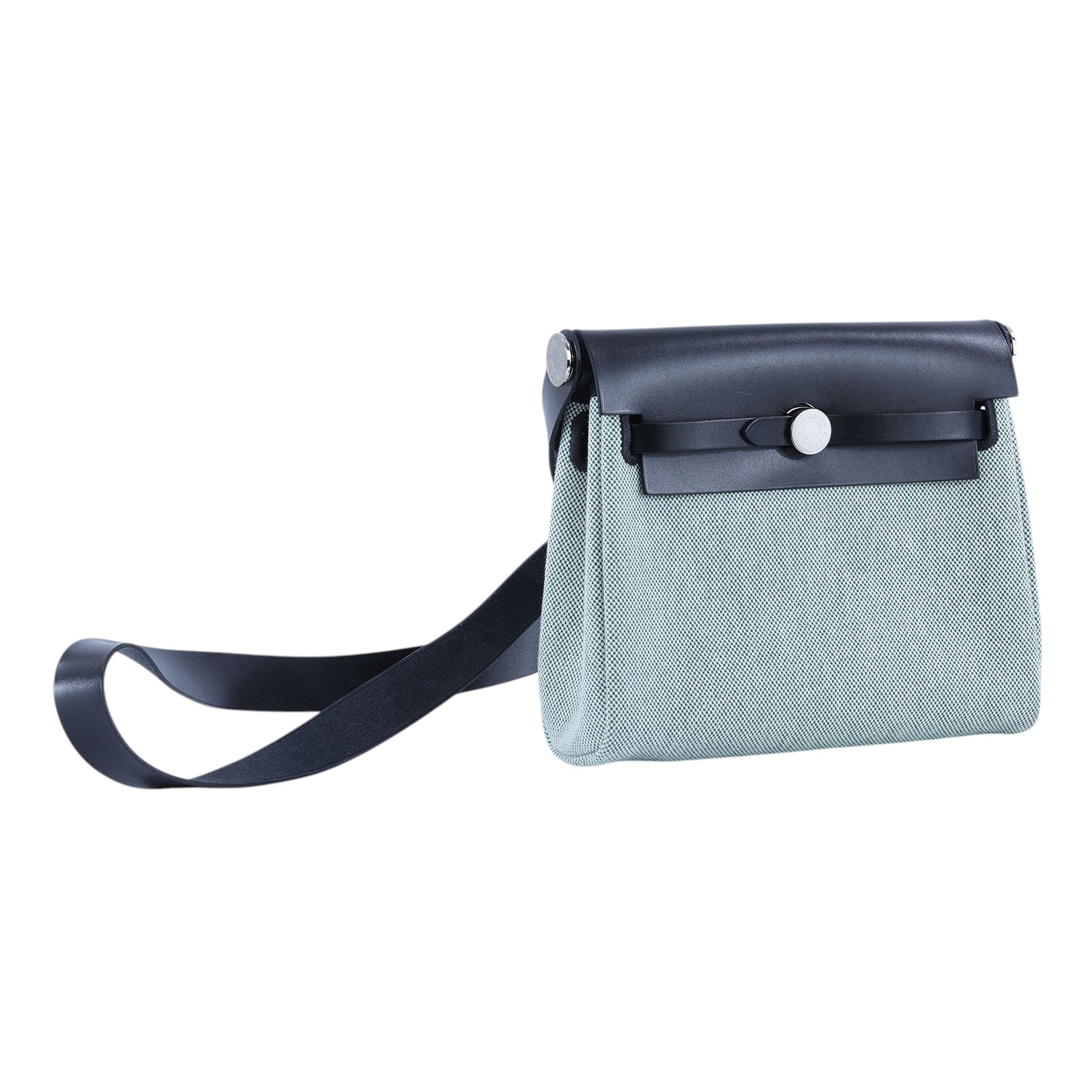 愛馬仕 Hermes Herbag Zip 20 HER20 K刻 白綠HERBAG 20 原廠盒子/防塵袋