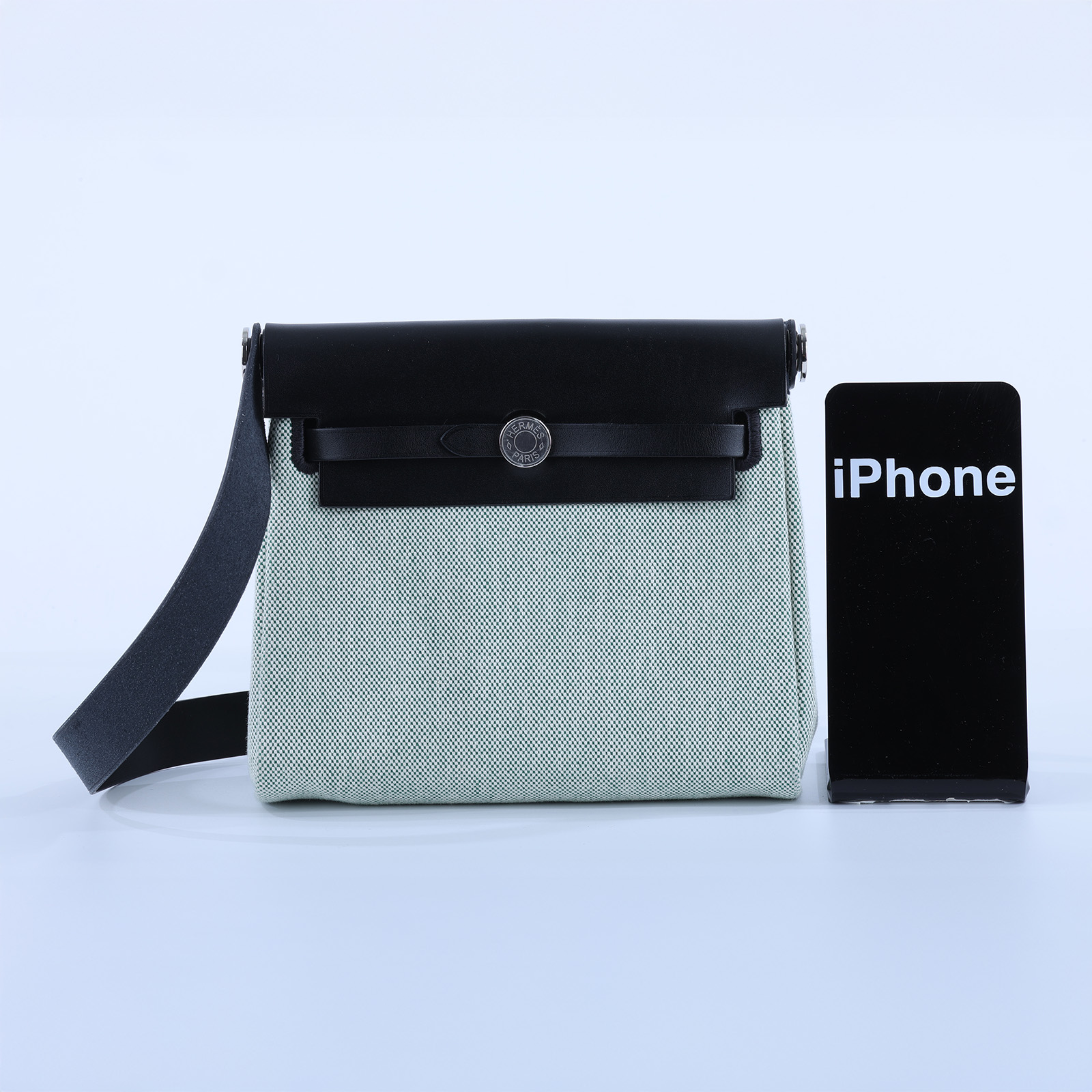 愛馬仕 Hermes Herbag Zip 20 HER20 K刻 白綠HERBAG 20 原廠盒子/防塵袋