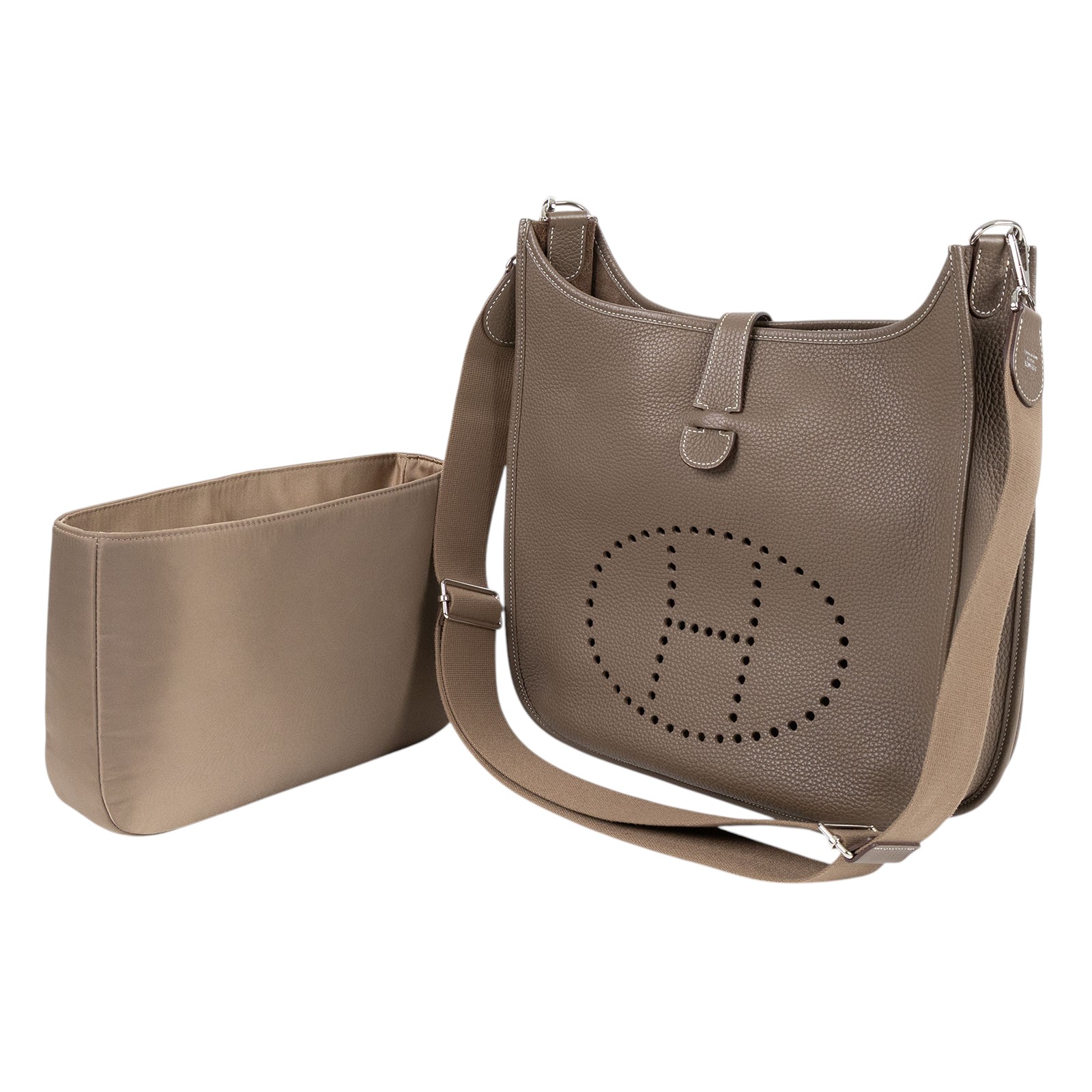 愛馬仕 Hermes Evelyne Bag 伊芙琳包 29 馬蹄型 EV29 T刻 大象灰EVELYNE29 防塵袋/原廠盒子