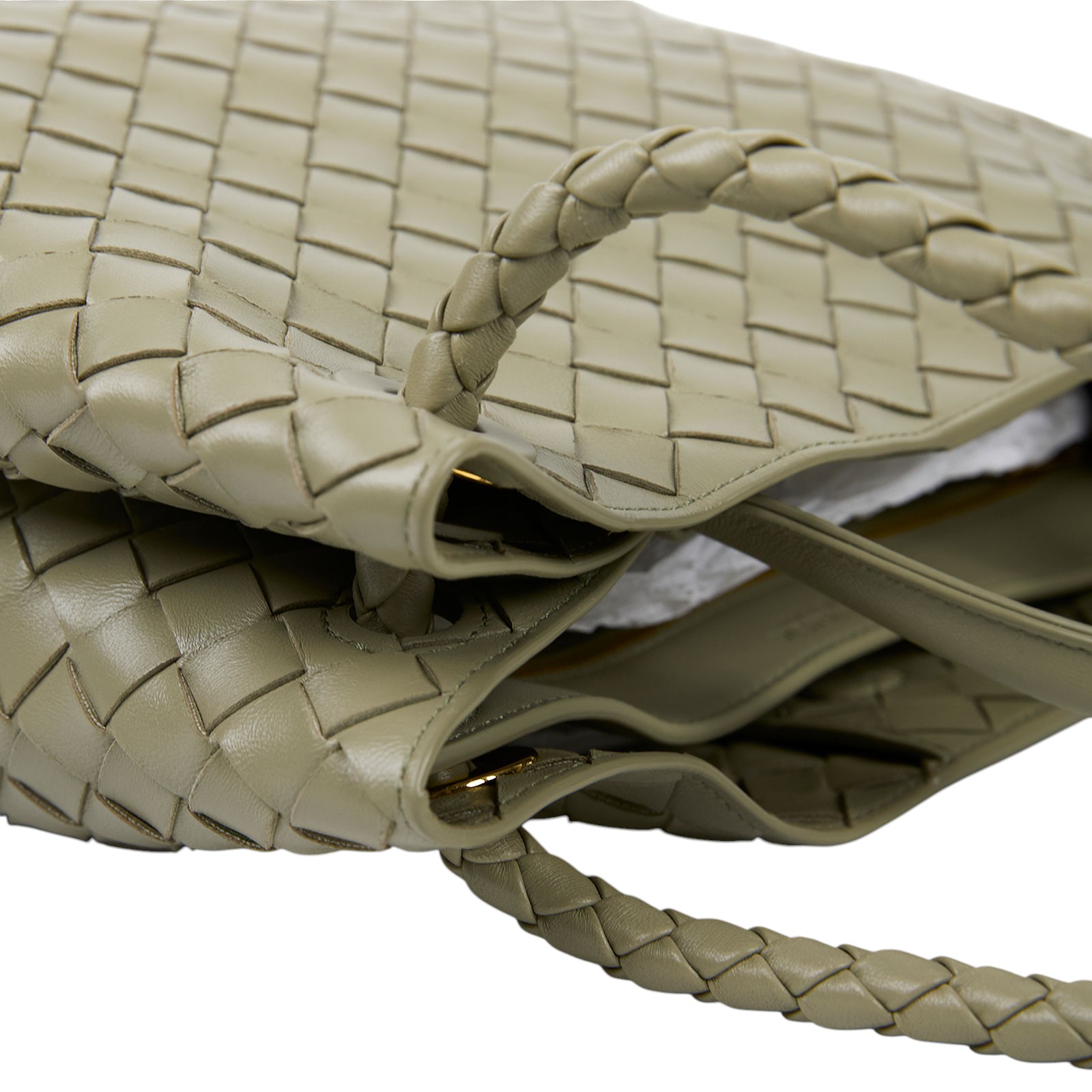 寶緹嘉 BOTTEGA VENETA Andiamo 手提包 766016VCPP1 綠Andiamo 防塵袋/晶片卡/購買證明