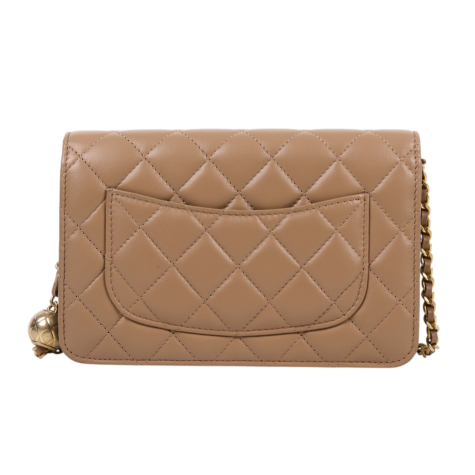 香奈兒 CHANEL 菱格紋 WOC 金球 鍊帶包 AP1450 B02916 晶片款 泰奶金球WOC 防塵袋