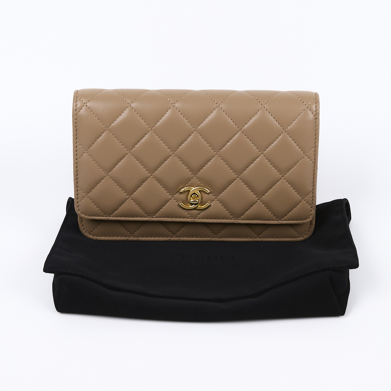 香奈兒 CHANEL 菱格紋 WOC 金球 鍊帶包 AP1450 B02916 晶片款 泰奶金球WOC 防塵袋