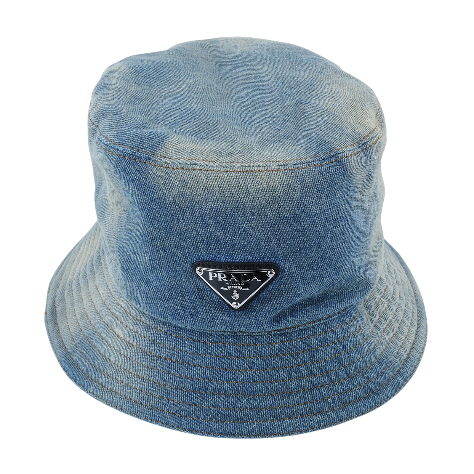 普拉達 PRADA 丹寧 漁夫帽 1HC137_12K1_M 牛仔漁夫帽 #M 防塵袋