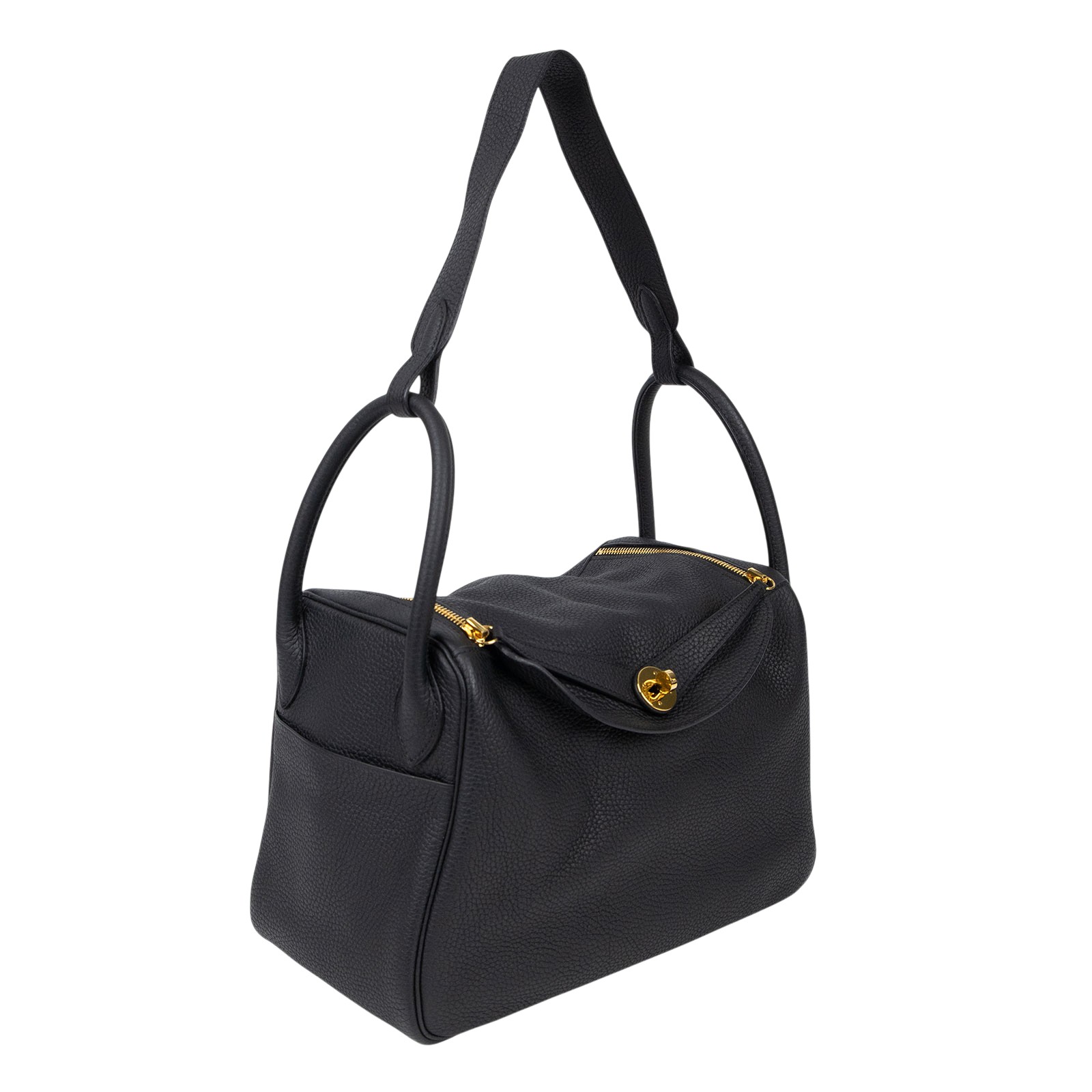 愛馬仕 Hermes Lindy 琳迪包 30 黑色 金色五金 H051614CC89 A刻/ 黑LINDY30 原廠盒子/防塵袋/雨衣