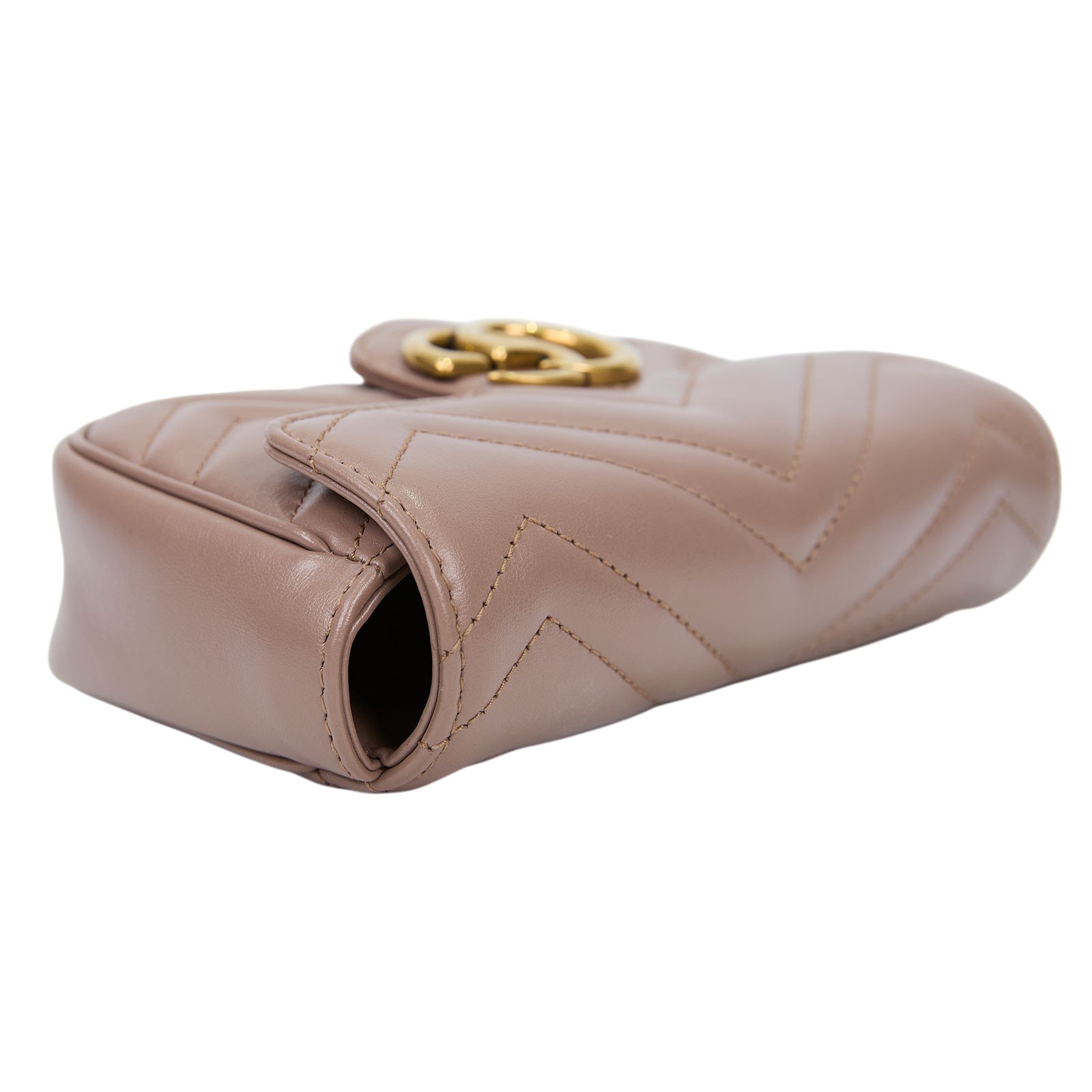 古馳 GUCCI GG Mormont 絎縫 超迷你袋 476433 DTDCT 棕色MARMONT MINI鍊包 防塵袋/原廠盒子