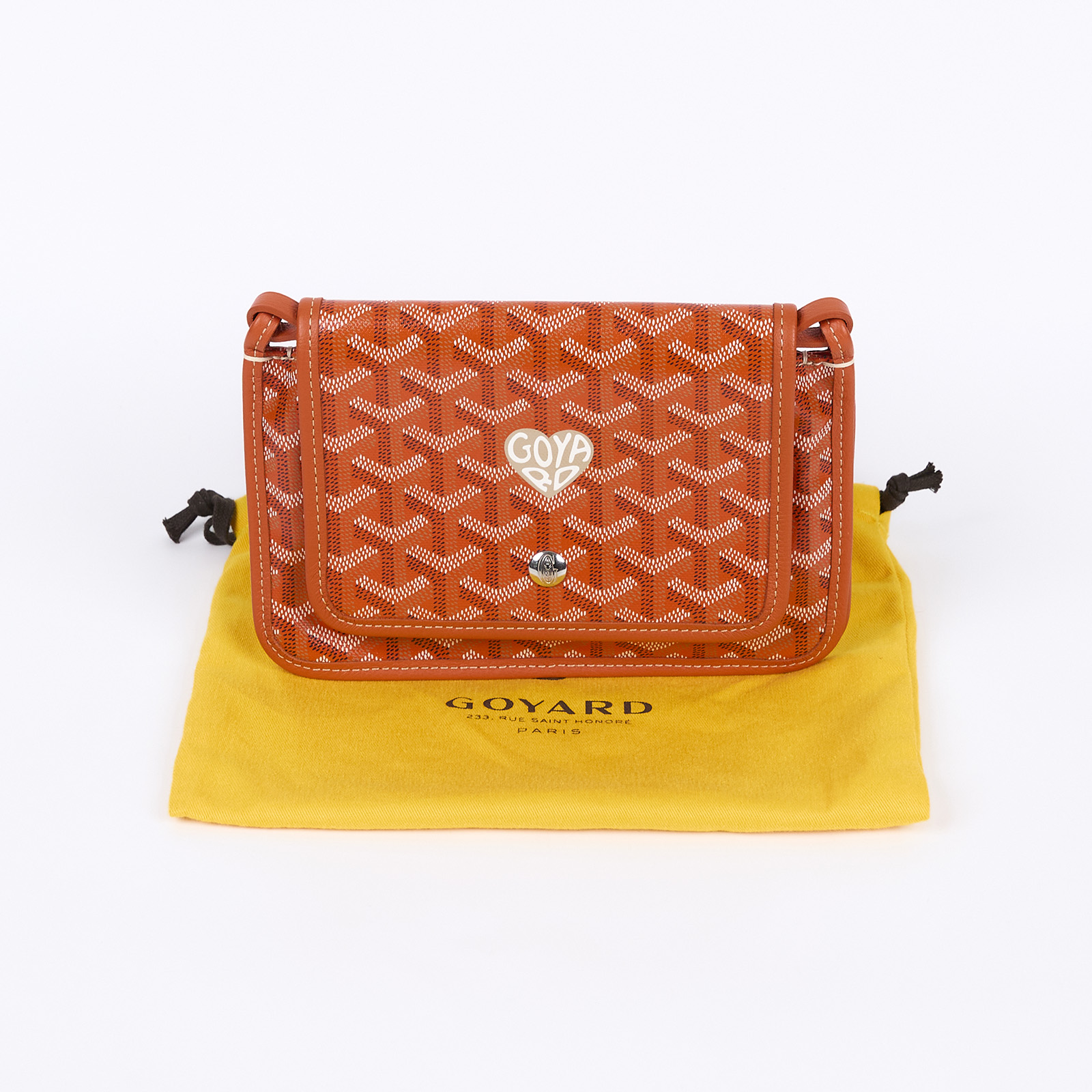 高雅德 GOYARD Plumet Pocket Wallet 肩背 隨身錢包 PLUMETPMLTY 橘色愛心PLUMET 防塵袋