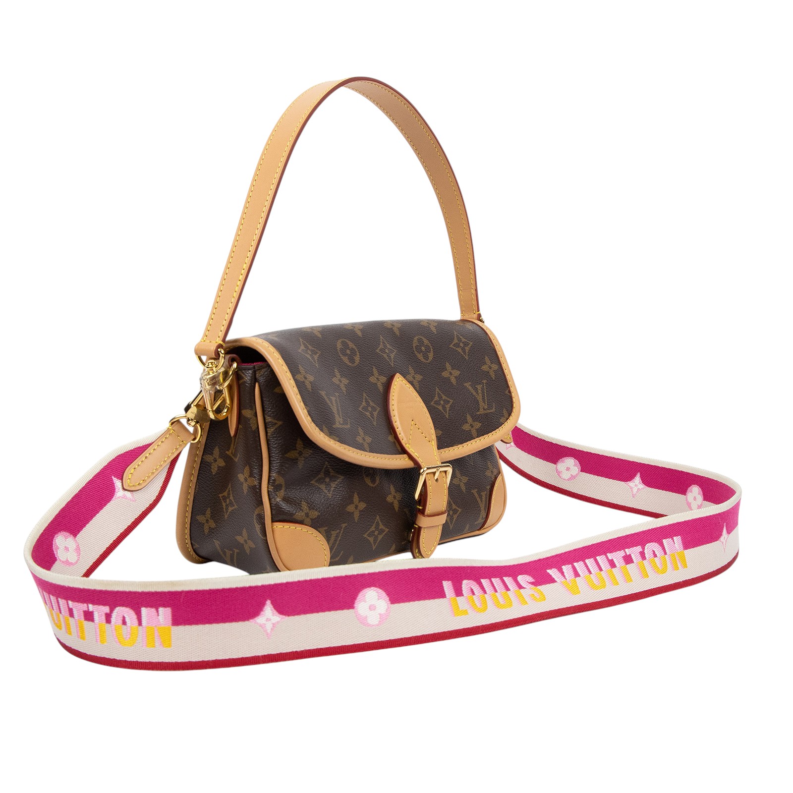 路易威登 LOUIS VUITTON Diane 腋下包法棍 單肩背包 經典帆布 M46049 晶片款 原花DIANE 原廠盒子/防塵袋/背帶