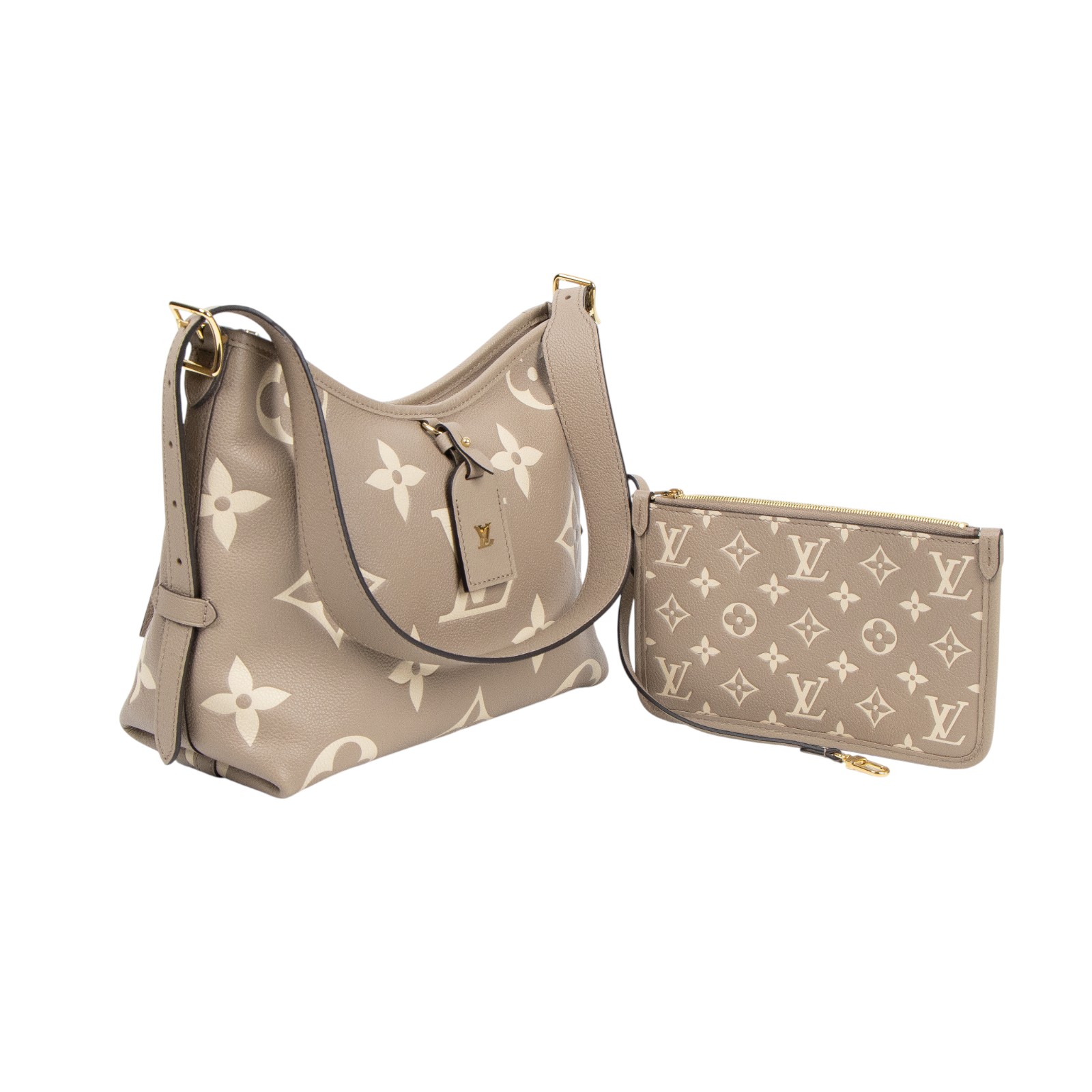 路易威登 LOUIS VUITTON CarryAll PM 肩背包 灰色 M47180 晶片款 斑鳩灰CARRY ALL PM 原廠盒子/防塵袋/購買證明