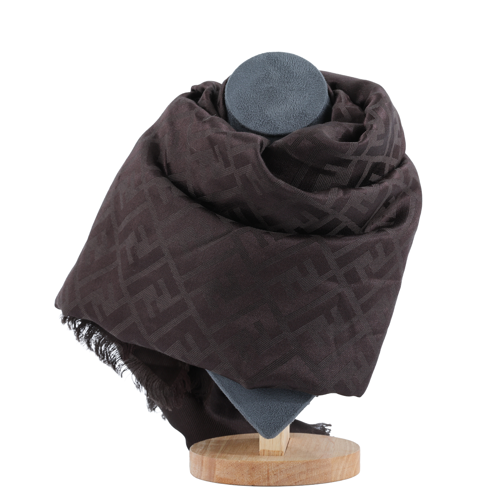 芬迪 FENDI FF 真絲 披肩 圍巾 FXT069AJW7F1U6N 棕FF圍巾 無附屬品