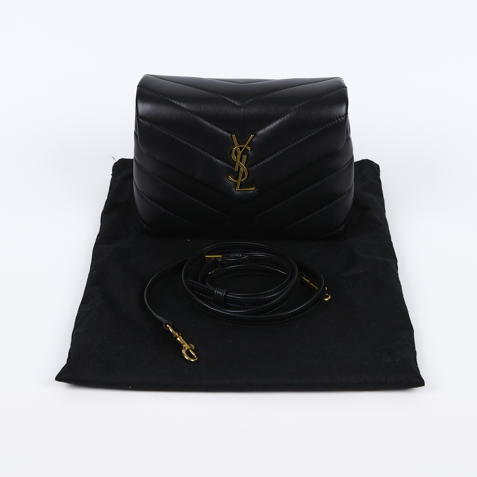 聖羅蘭 YSL SAINT LAURENT Loulou 絎縫 小牛皮 TOY 迷你 手袋  肩背 斜背包 金色五金 678401DV707  防塵袋