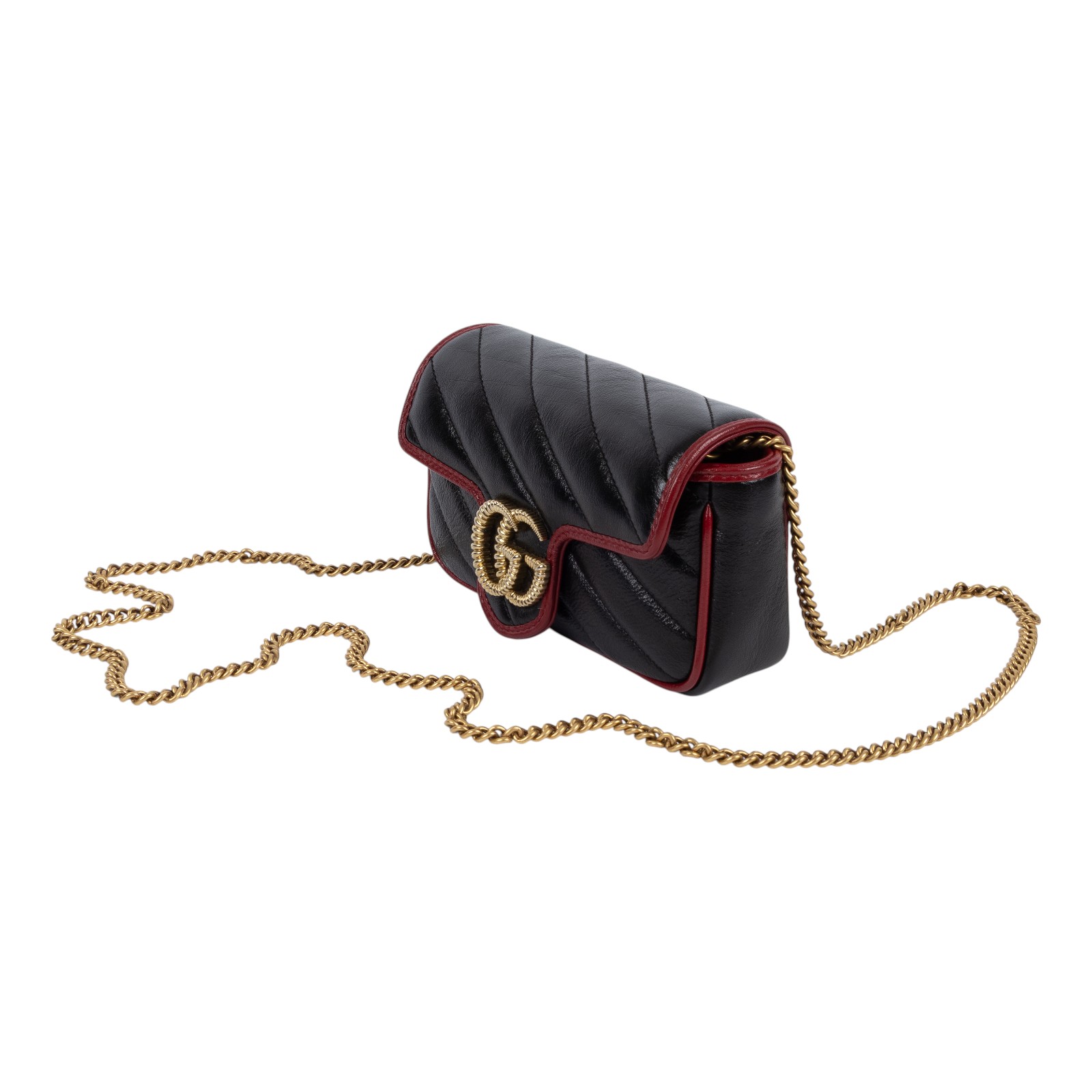 古馳 GUCCI GG Marmont 絎縫 斜背包 肩背包 手拿包 574969 0OLFX 黑MARMONT MINI 原廠盒子/防塵袋