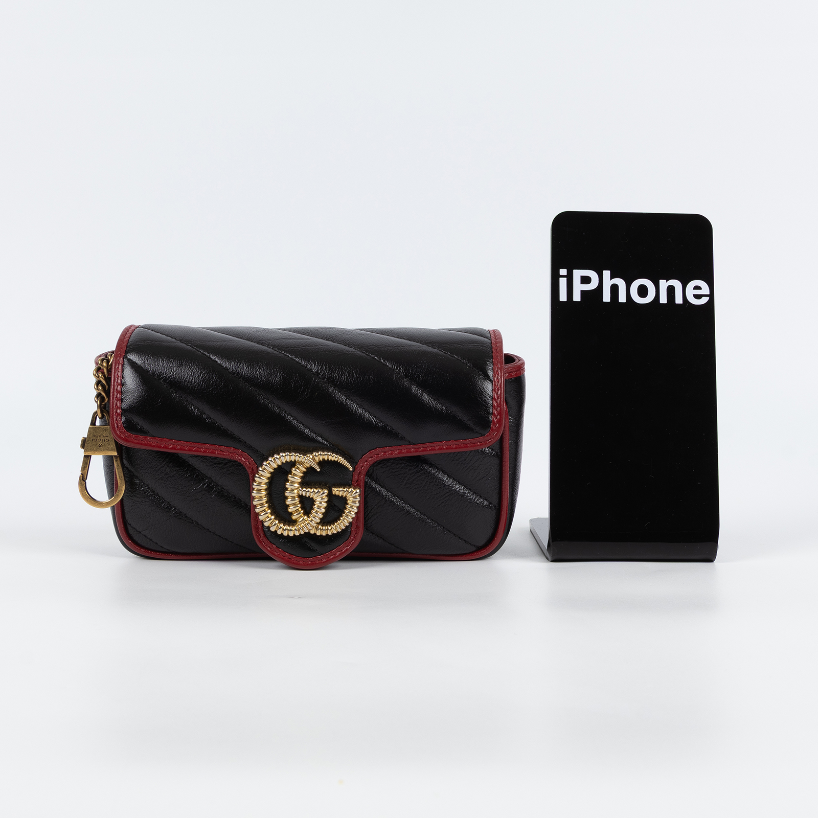 古馳 GUCCI GG Marmont 絎縫 斜背包 肩背包 手拿包 574969 0OLFX 黑MARMONT MINI 原廠盒子/防塵袋