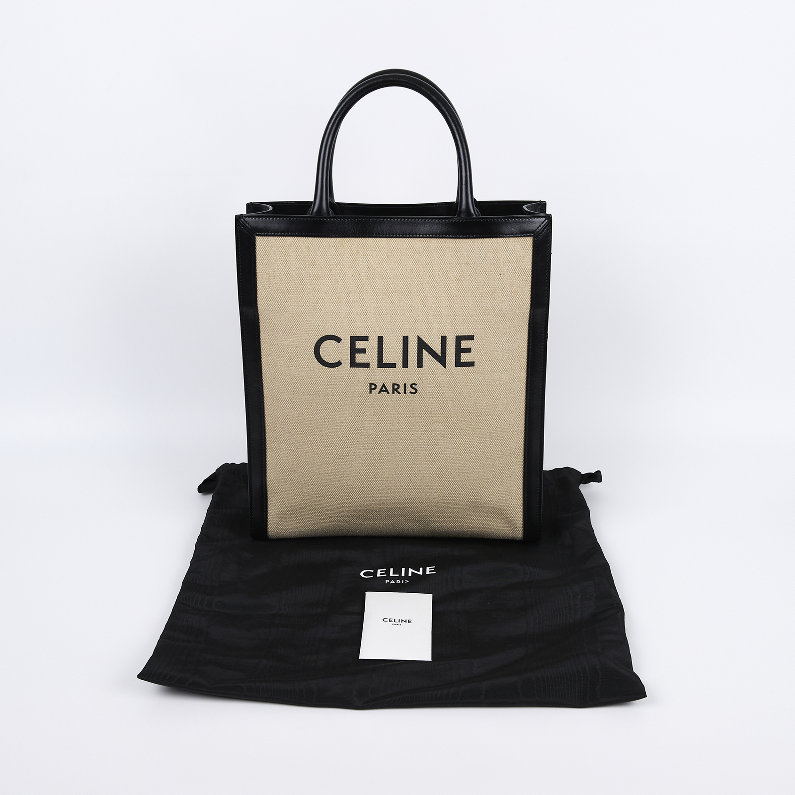 思琳 CELINE Cabas 手提包 斜背包 背心包 托特包 192082DL4 黑邊帆布CABAS 防塵袋