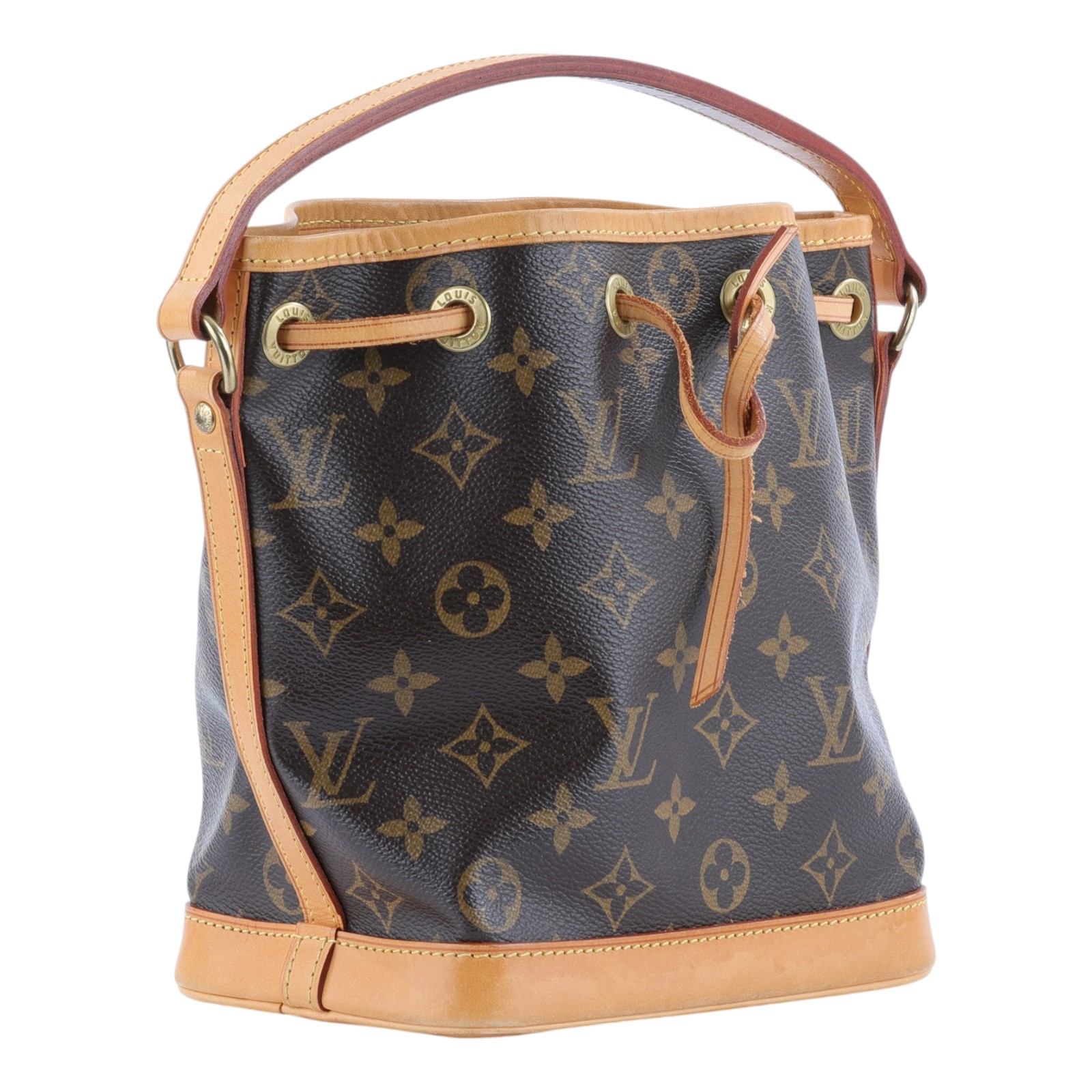 路易威登 LOUIS VUITTON MINI Noé 原花 束口水桶包 M42227 原花手提水桶 無附屬品