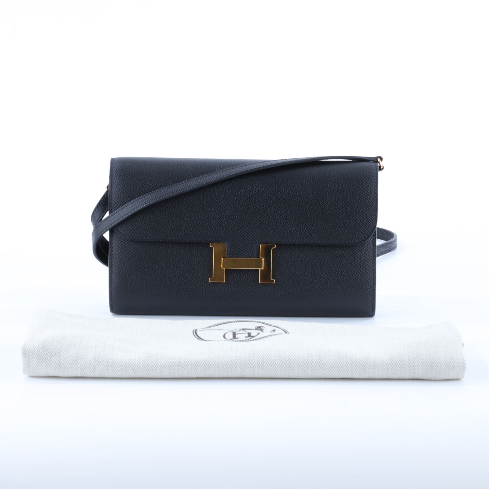 愛馬仕 Hermes Constance to go 康康包 長夾  CNTG Z 黑金CONSTANCE TO GO 防塵袋
