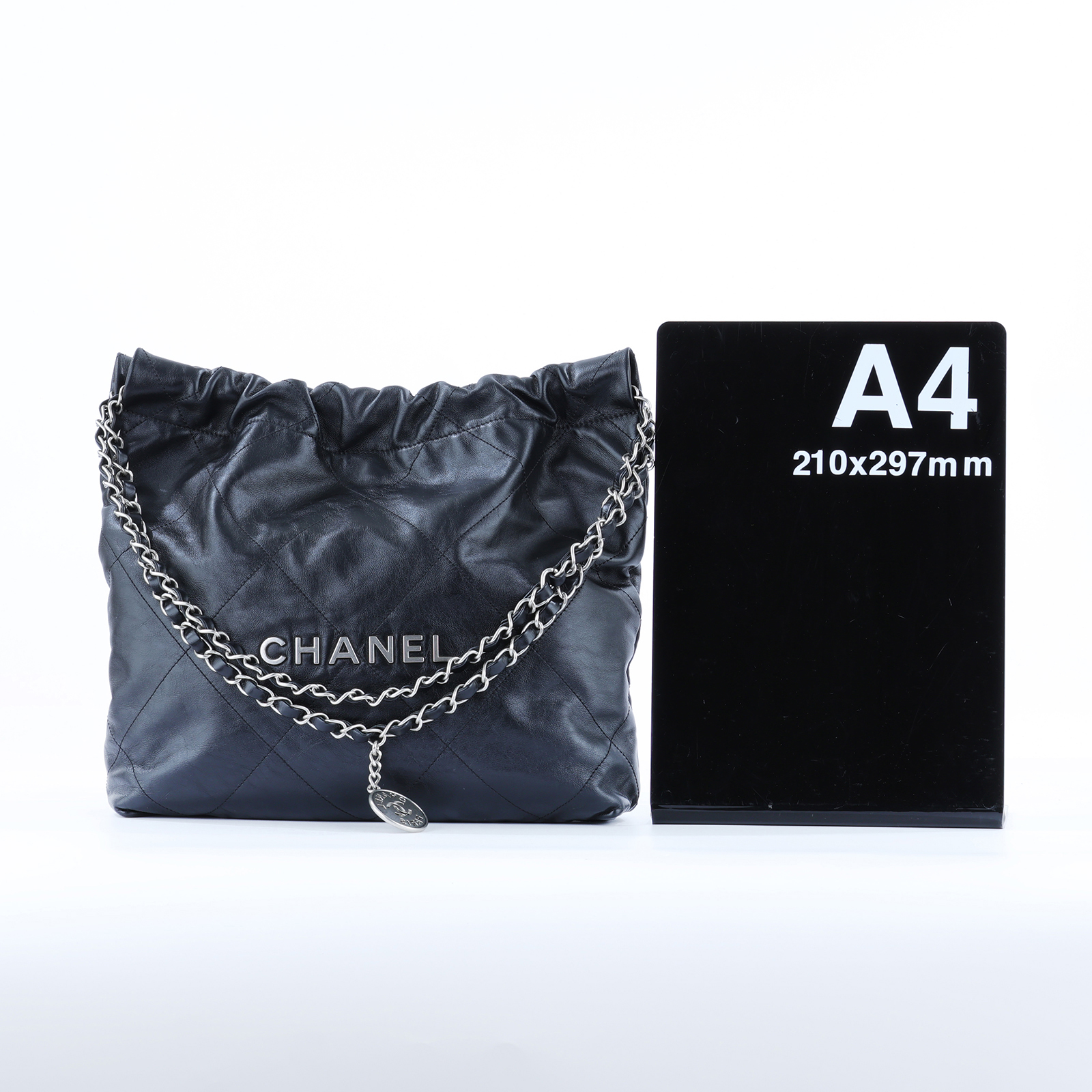 香奈兒 CHANEL 22 小型 束口包 AS3260 晶片款 黑銀22包 小號 原廠盒子/防塵袋