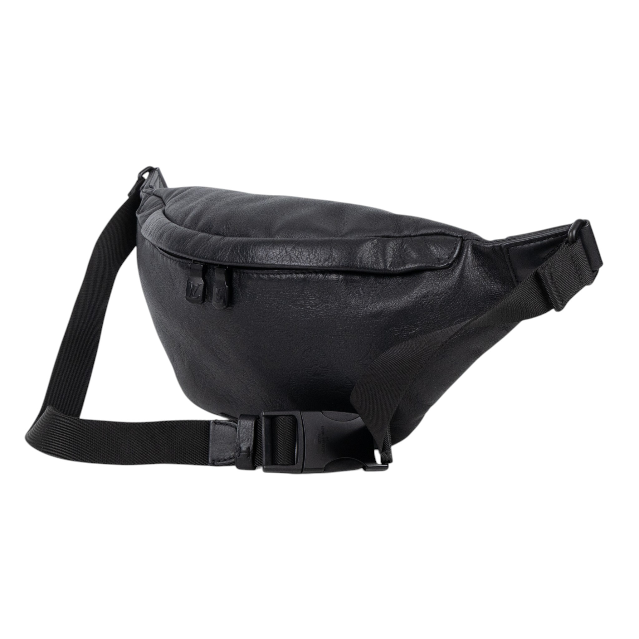 路易威登 LOUIS VUITTON Discovery 壓花小牛皮 腰包 黑色 M44388 晶片款 黑原花壓紋DISCOVERY腰包 防塵袋