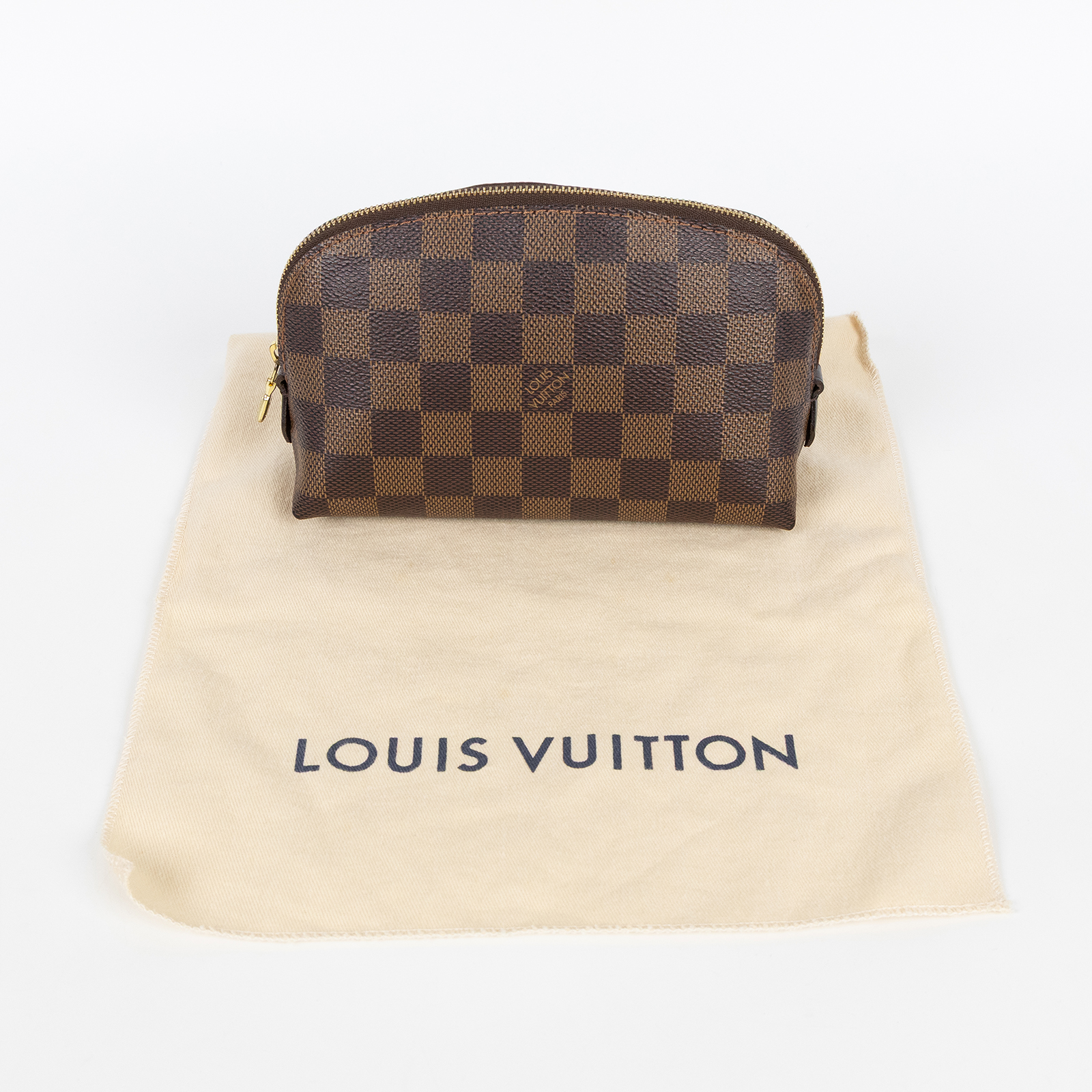 路易威登 LOUIS VUITTON 化妝包 PM 棋盤格帆布 N47516 晶片款 棋盤格貝殼小化妝包 防塵袋
