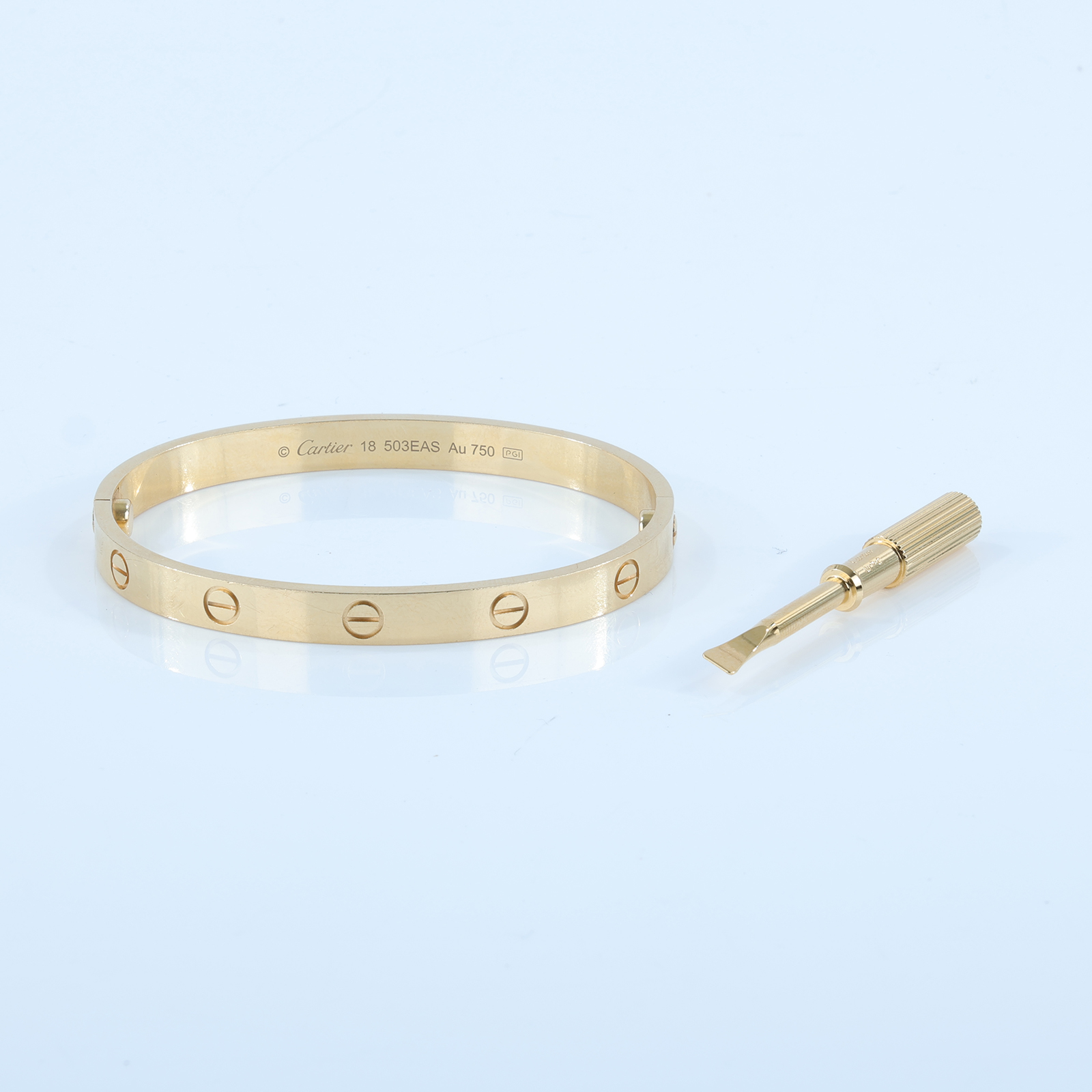 卡地亞 CARTIER LOVE手環 B6067518 YG LOVE手環 #18 原廠盒子2/保書/購買證明