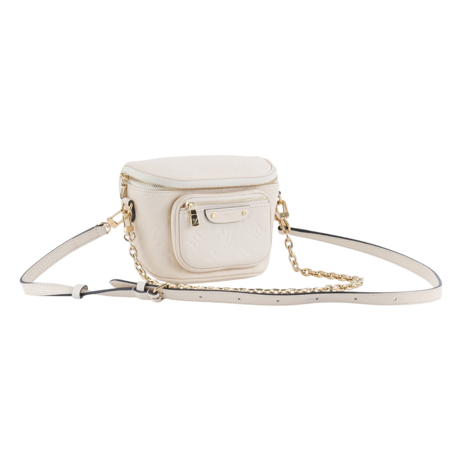 路易威登 LOUIS VUITTON Mini Bumbag 奶油白色 M83275 晶片款 白Mini Bumbag 原廠盒子/防塵袋