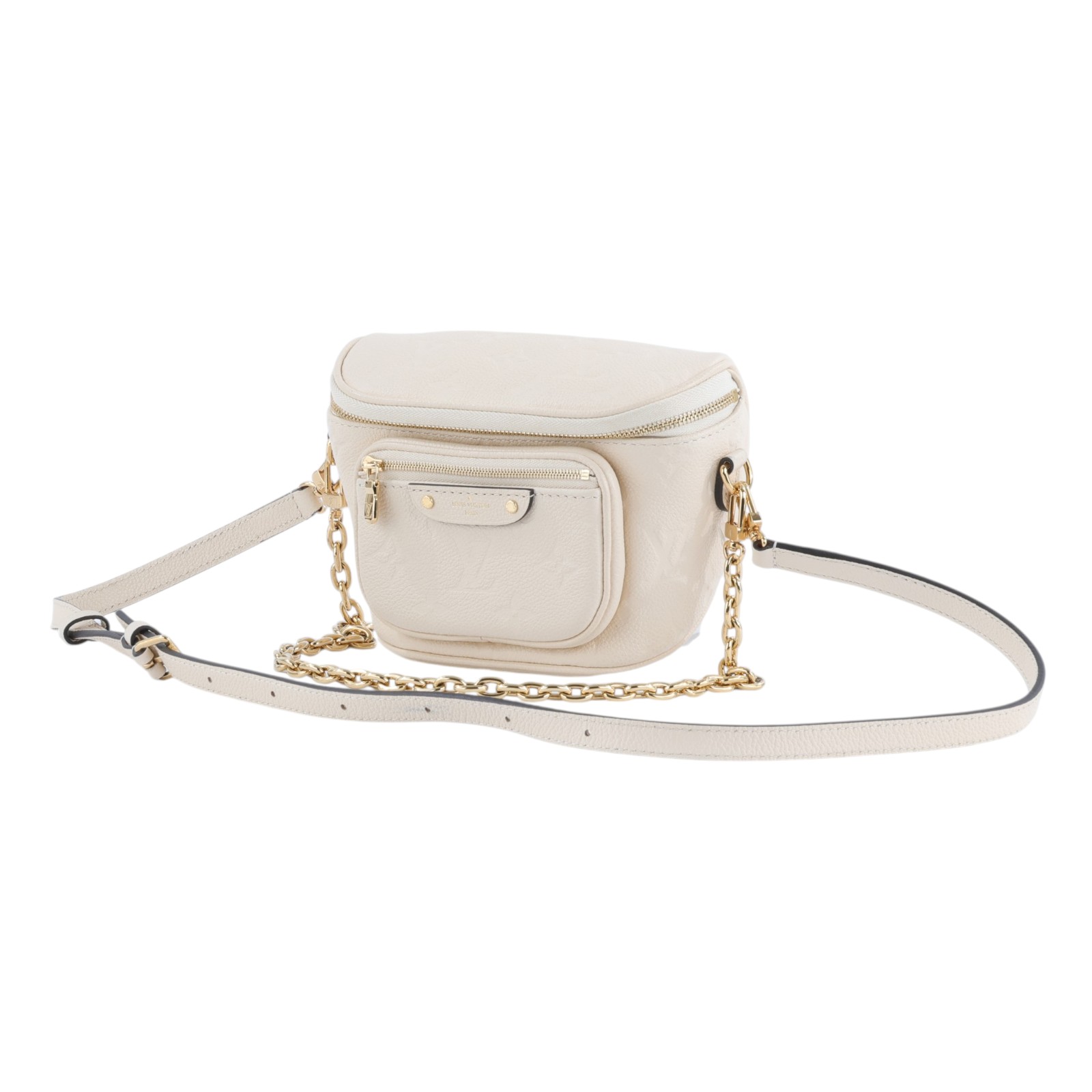 路易威登 LOUIS VUITTON Mini Bumbag 奶油白色 M83275 晶片款 白Mini Bumbag 原廠盒子/防塵袋
