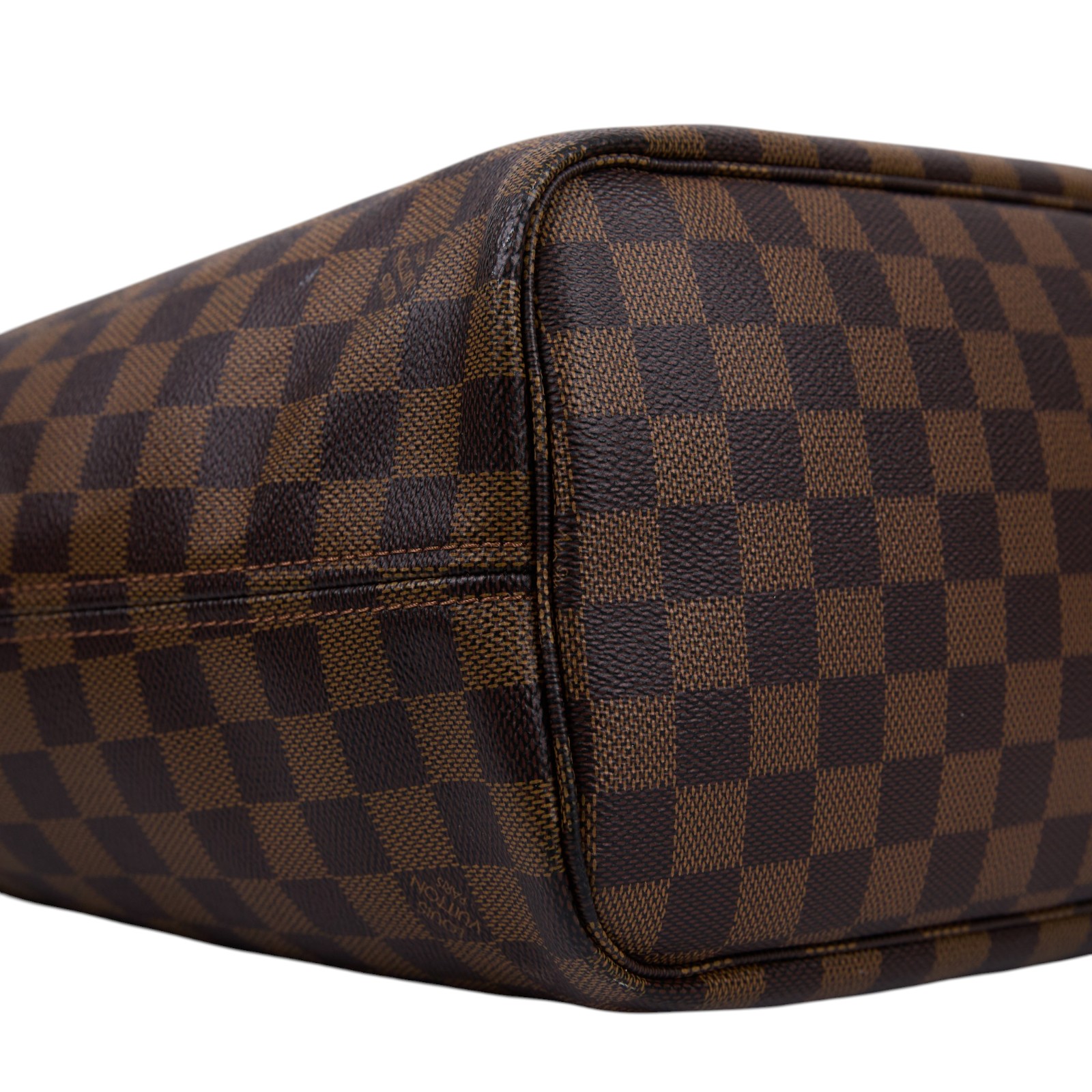 路易威登 LOUIS VUITTON Neverfull MM  棕棋盤格 肩背 購物袋 櫻桃紅內襯 N40599  防塵袋/內袋