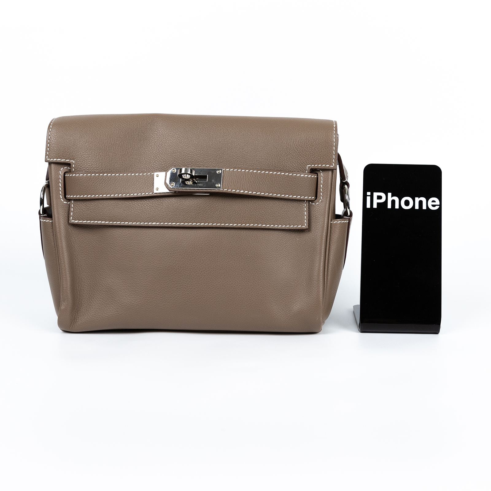 愛馬仕 Hermes Kelly Bag 凱莉包 Messenger PM 手提包 大象灰 銀扣  W MM 281 PP  防塵袋2/鎖組