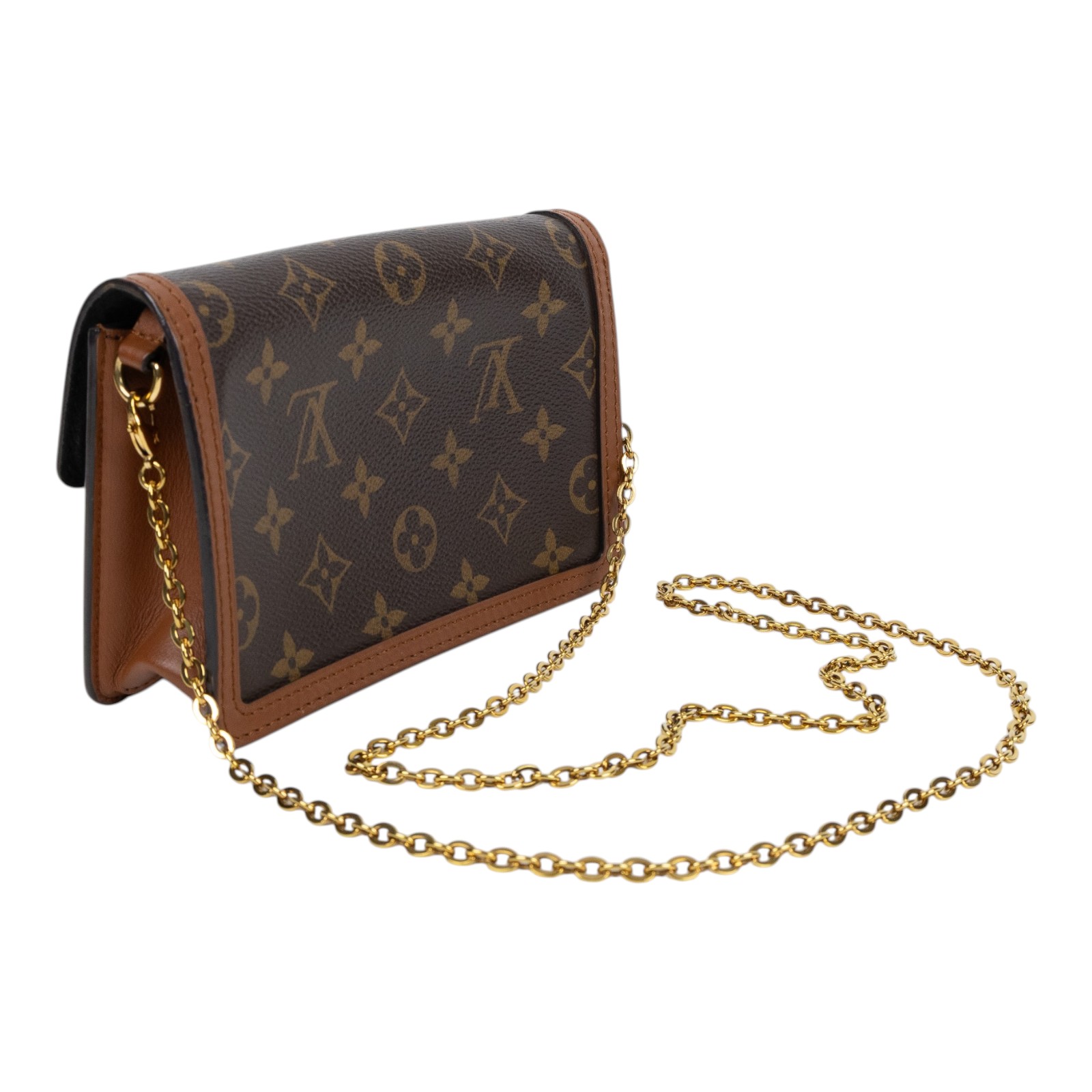 路易威登 LOUIS VUITTON Dauphine 鏈帶錢包 M68746 原花DAUPHINE WOC 防塵袋/背帶